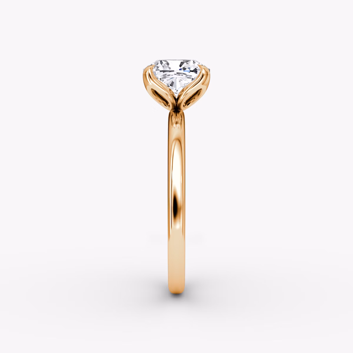 The Classic Petal | Cushion | 14k | Rose Gold | bandAccent: Plain | diamondOrientation: vertical | caratWeight: other