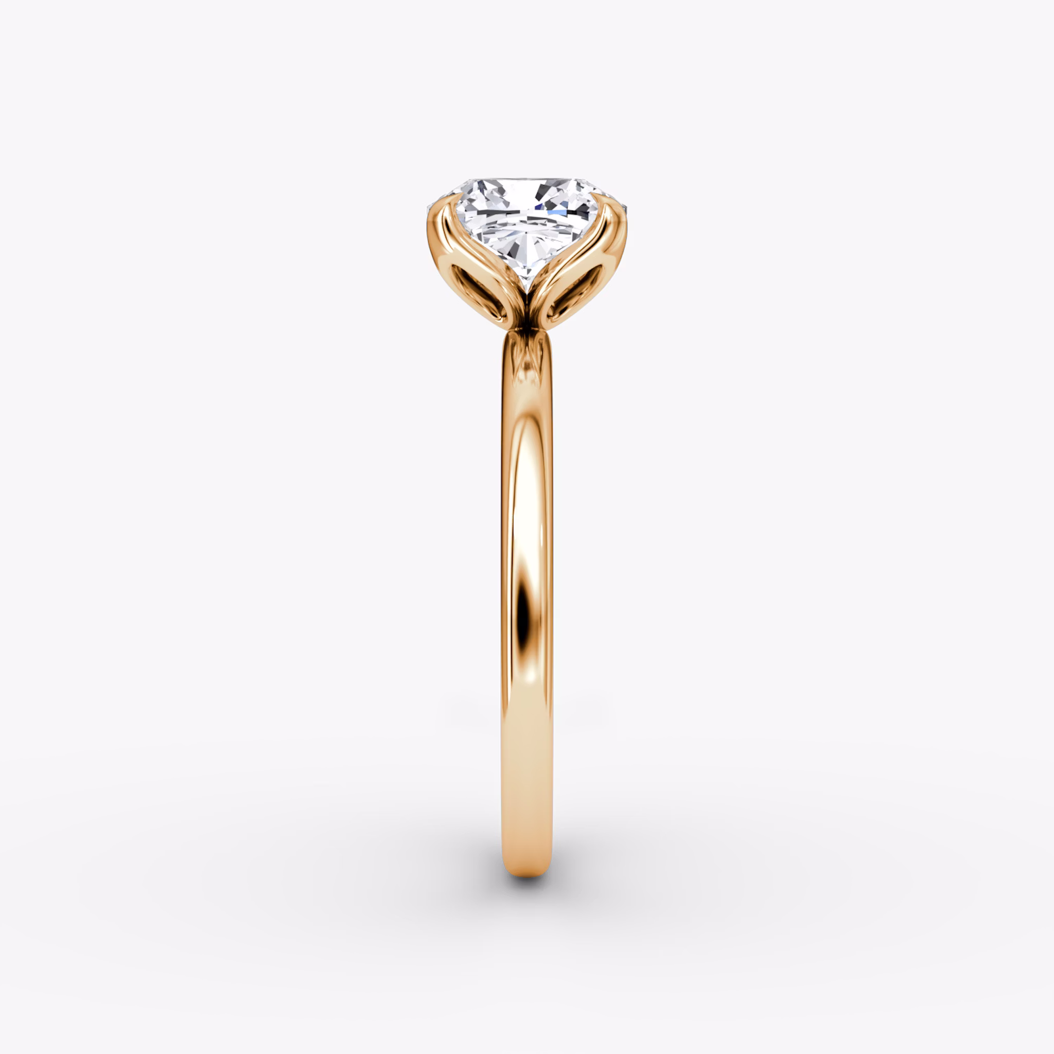 The Classic Petal | Cushion | 14k | Rose Gold | bandAccent: Plain | diamondOrientation: vertical | caratWeight: other