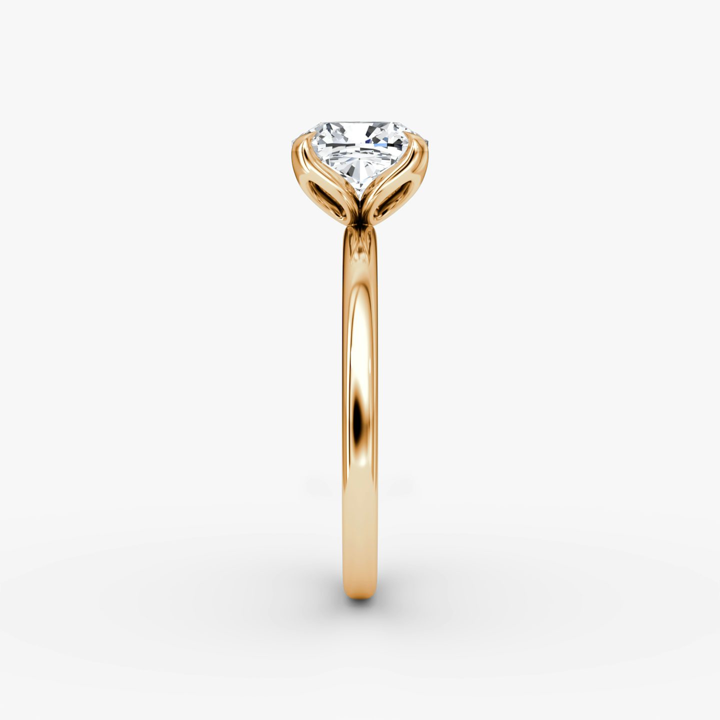 The Classic Petal | Cushion | 14k | Rose Gold | bandAccent: Plain | diamondOrientation: vertical | caratWeight: other