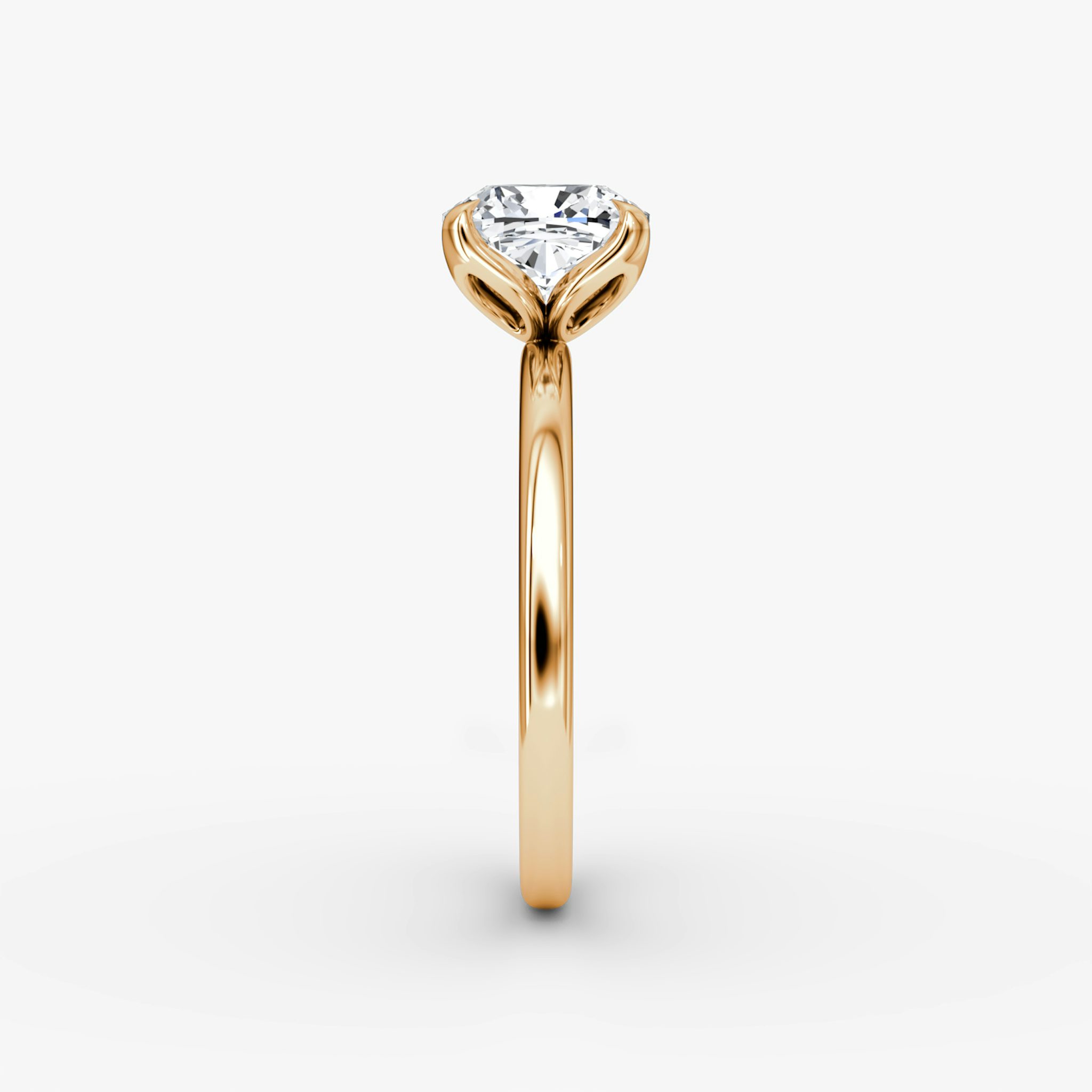 The Classic Petal | Cushion | 14k | Rose Gold | bandAccent: Plain | diamondOrientation: vertical | caratWeight: other