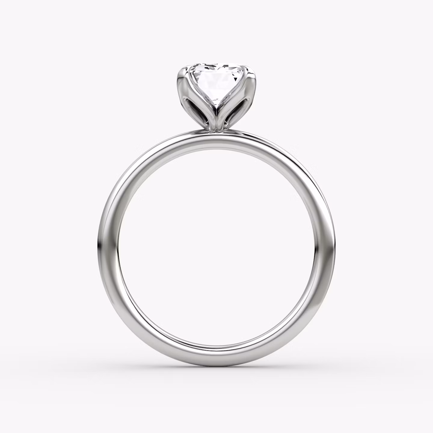 Classic Petal | Esmeralda | 18k | Oro blanco | bandAccent: Simple | diamondOrientation: vertical | caratWeight: other
