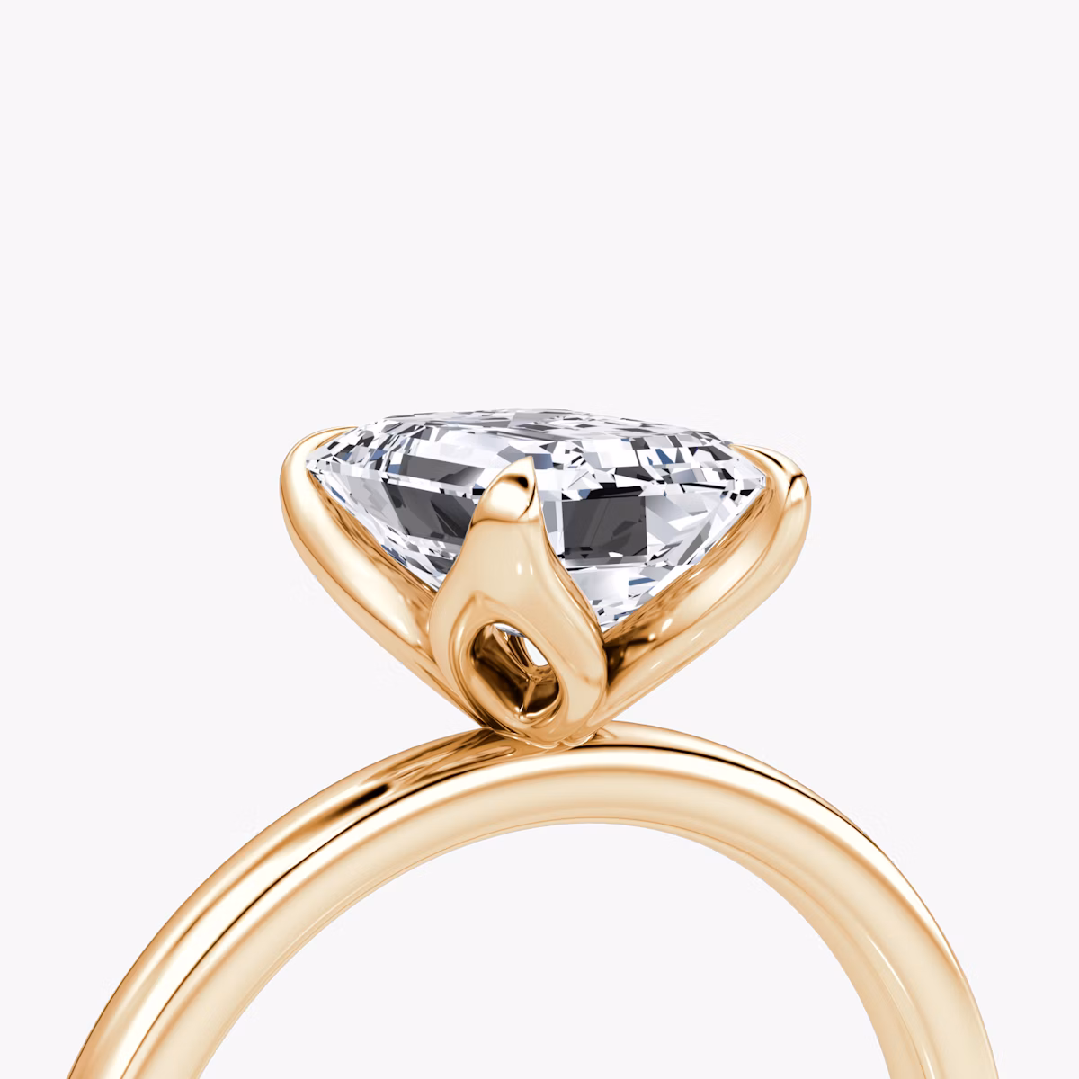 The Classic Petal | Emerald | 14k | Rose Gold | bandAccent: Plain | diamondOrientation: vertical | caratWeight: other