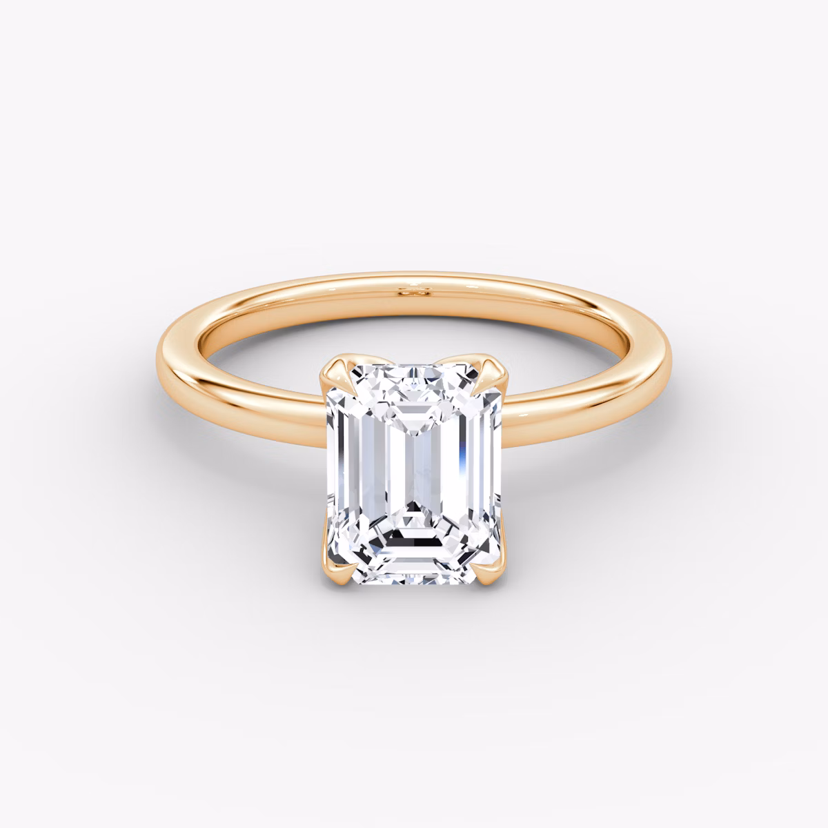 The Classic Petal | Emerald | 14k | Rose Gold | bandAccent: Plain | diamondOrientation: vertical | caratWeight: other