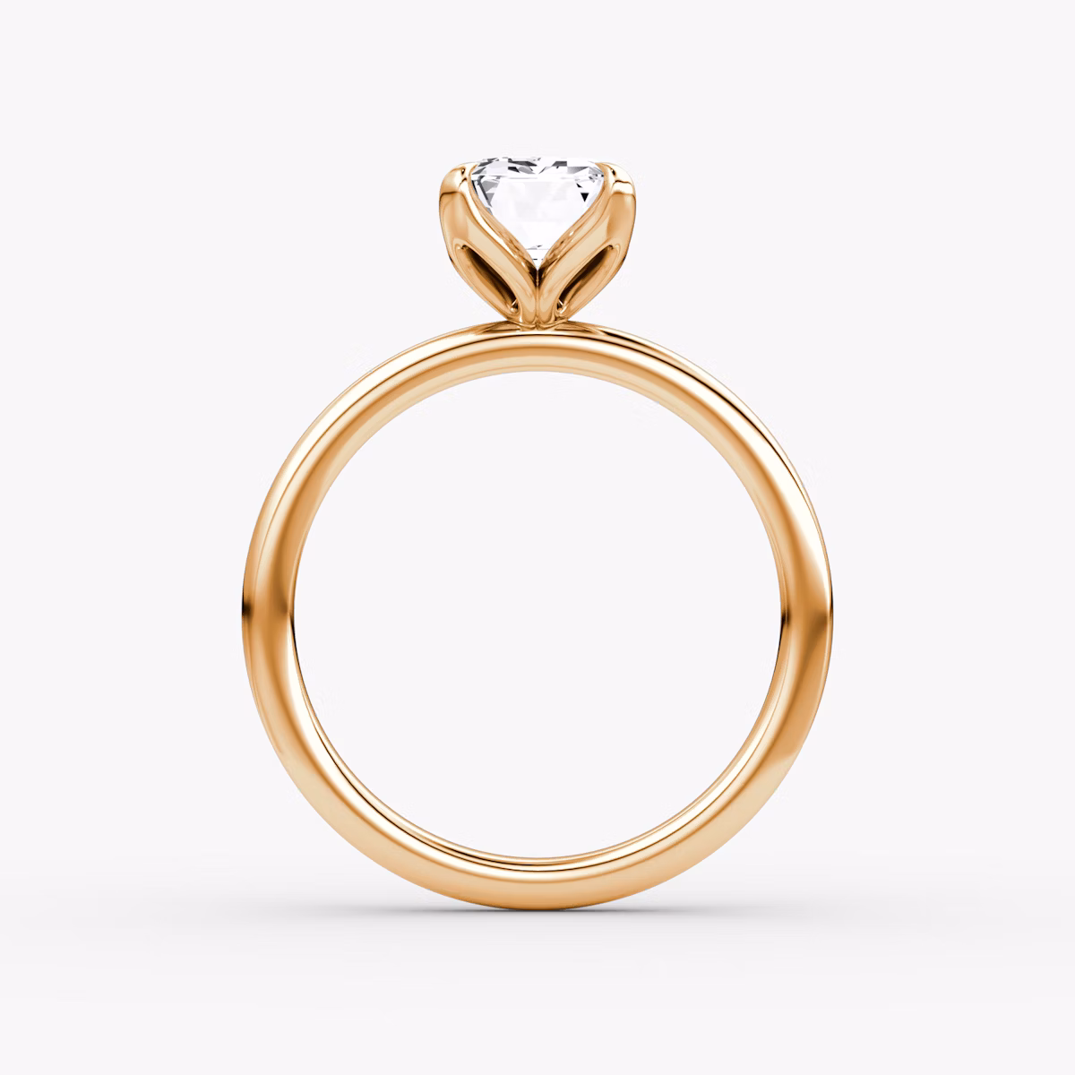 The Classic Petal | Emerald | 14k | Rose Gold | bandAccent: Plain | diamondOrientation: vertical | caratWeight: other