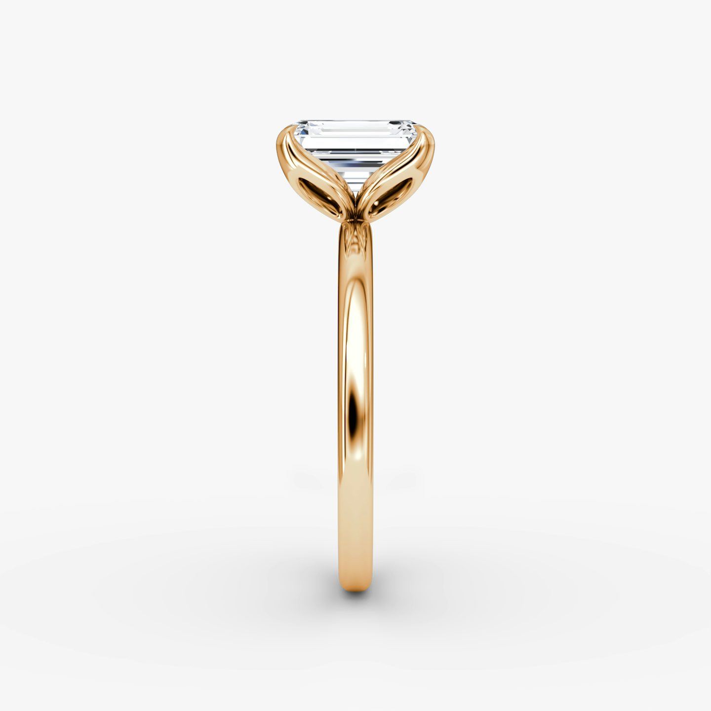 The Classic Petal | Emerald | 14k | Rose Gold | bandAccent: Plain | diamondOrientation: vertical | caratWeight: other