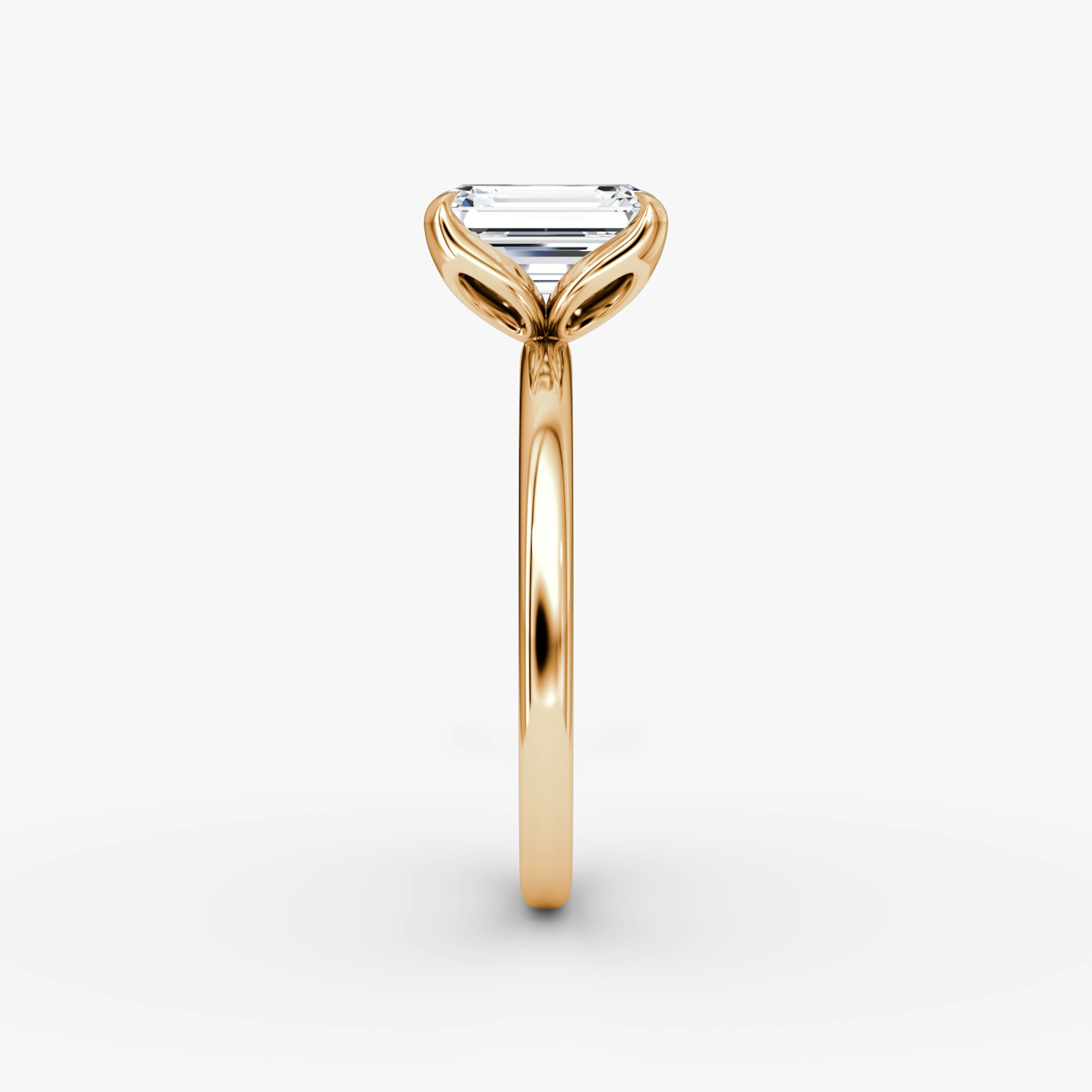 The Classic Petal | Emerald | 14k | Rose Gold | bandAccent: Plain | diamondOrientation: vertical | caratWeight: other