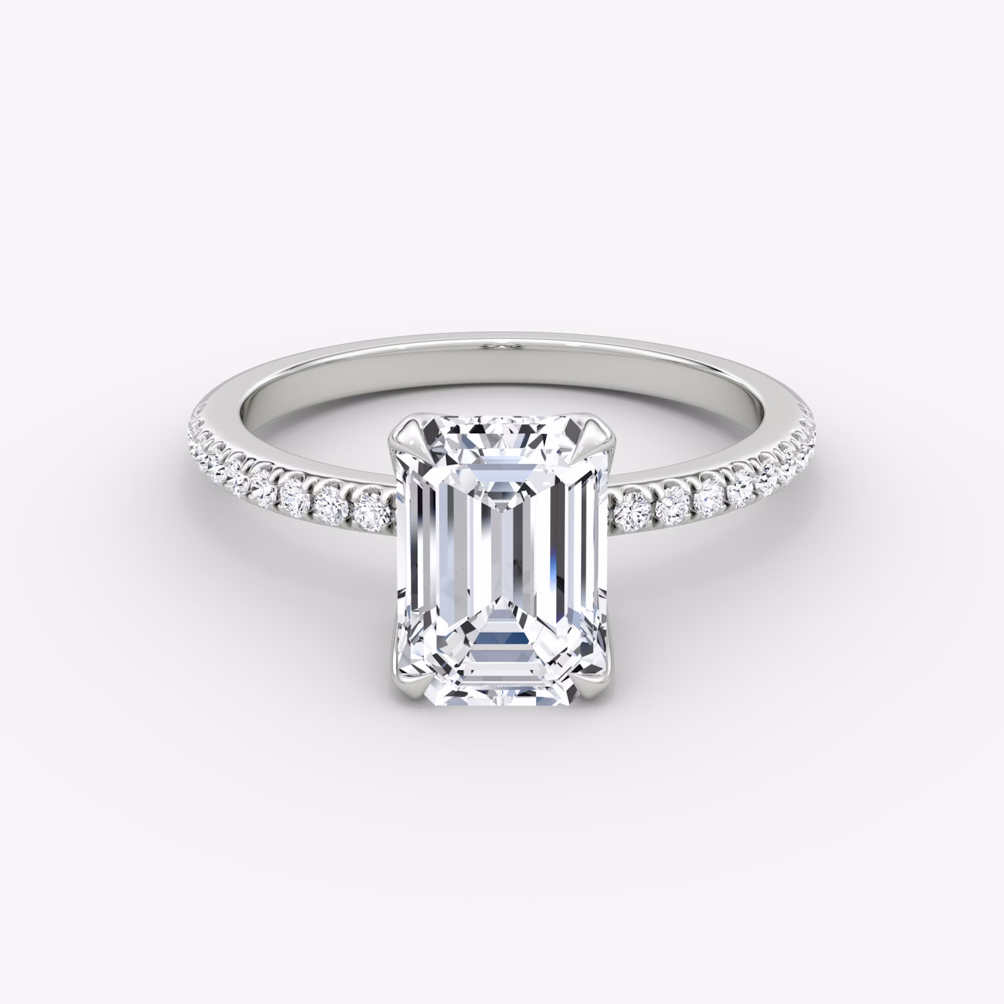 Petal Emerald Diamond Engagement Ring