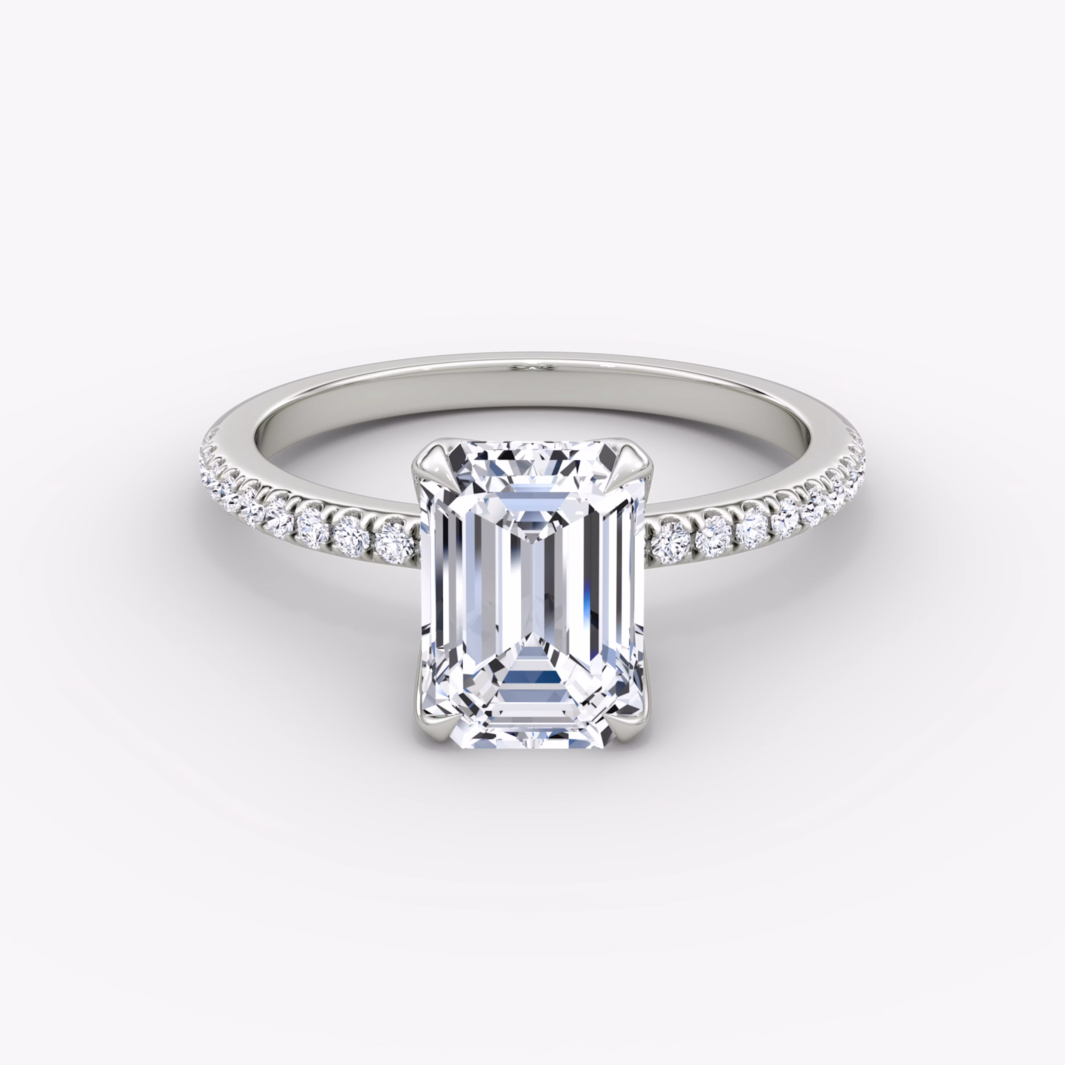 Petal Emerald Diamond Engagement Ring