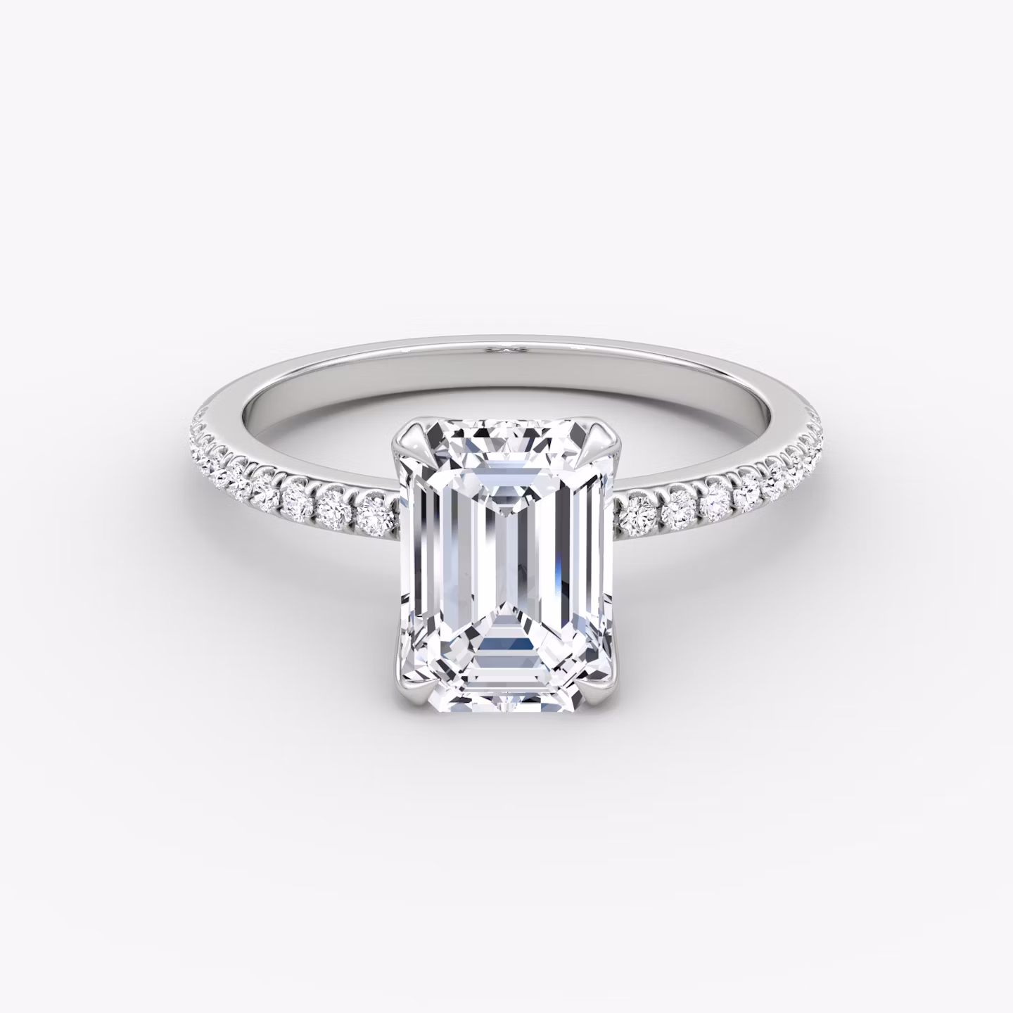 Petal Emerald Diamond Engagement Ring