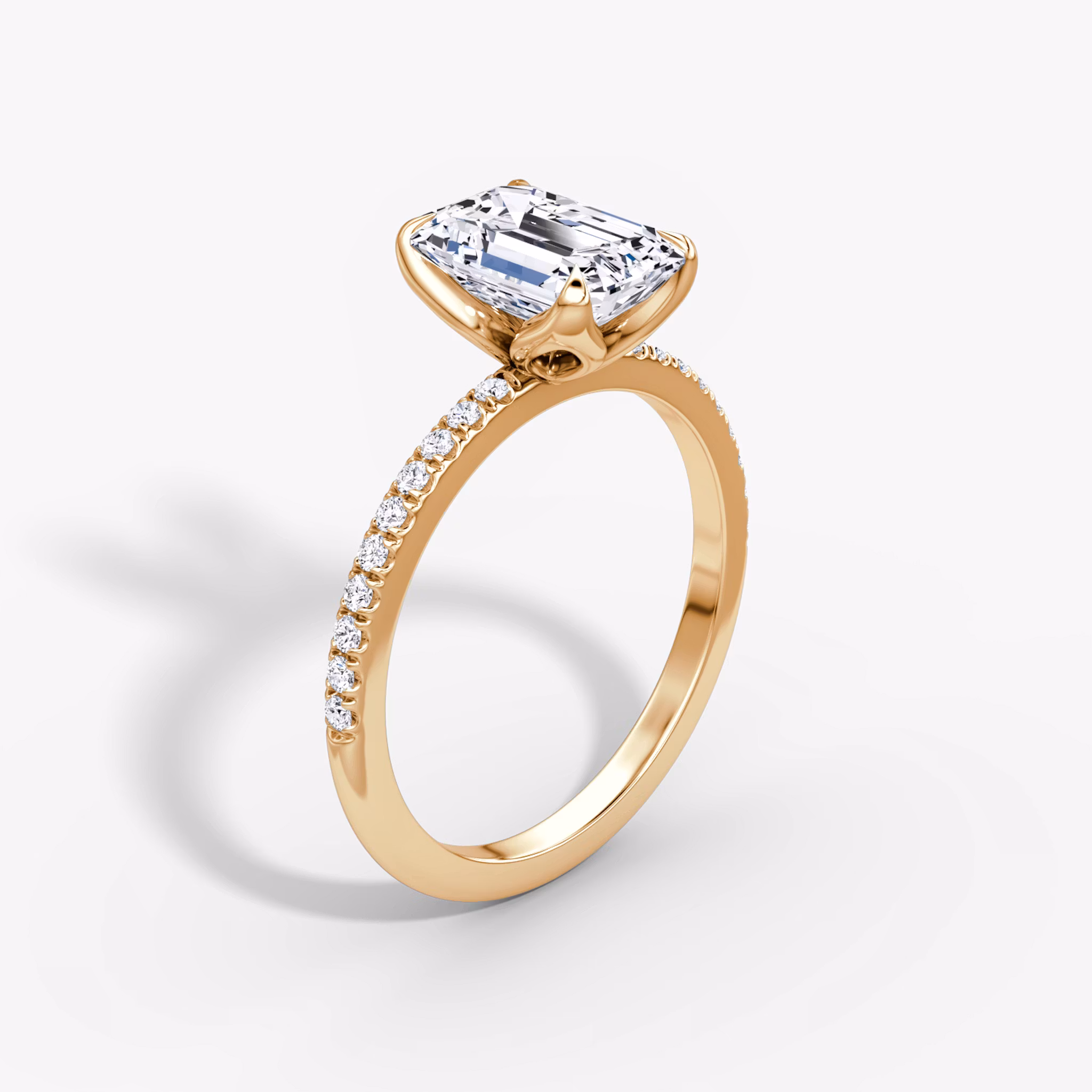Classic Petal Emerald | Rose Gold