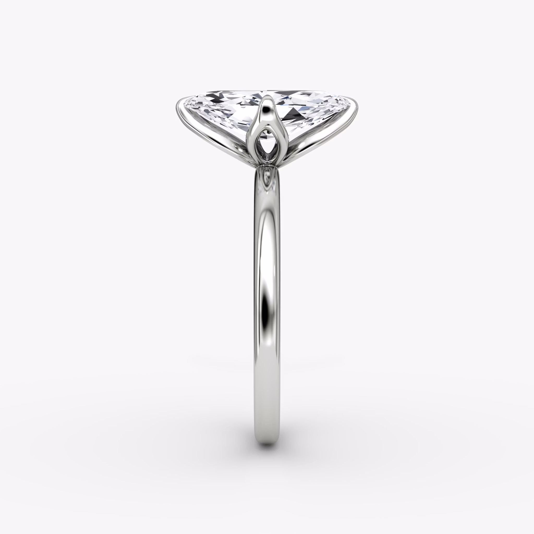 The Classic Petal | Marquise | Platinum | bandAccent: Plain | diamondOrientation: vertical | caratWeight: other