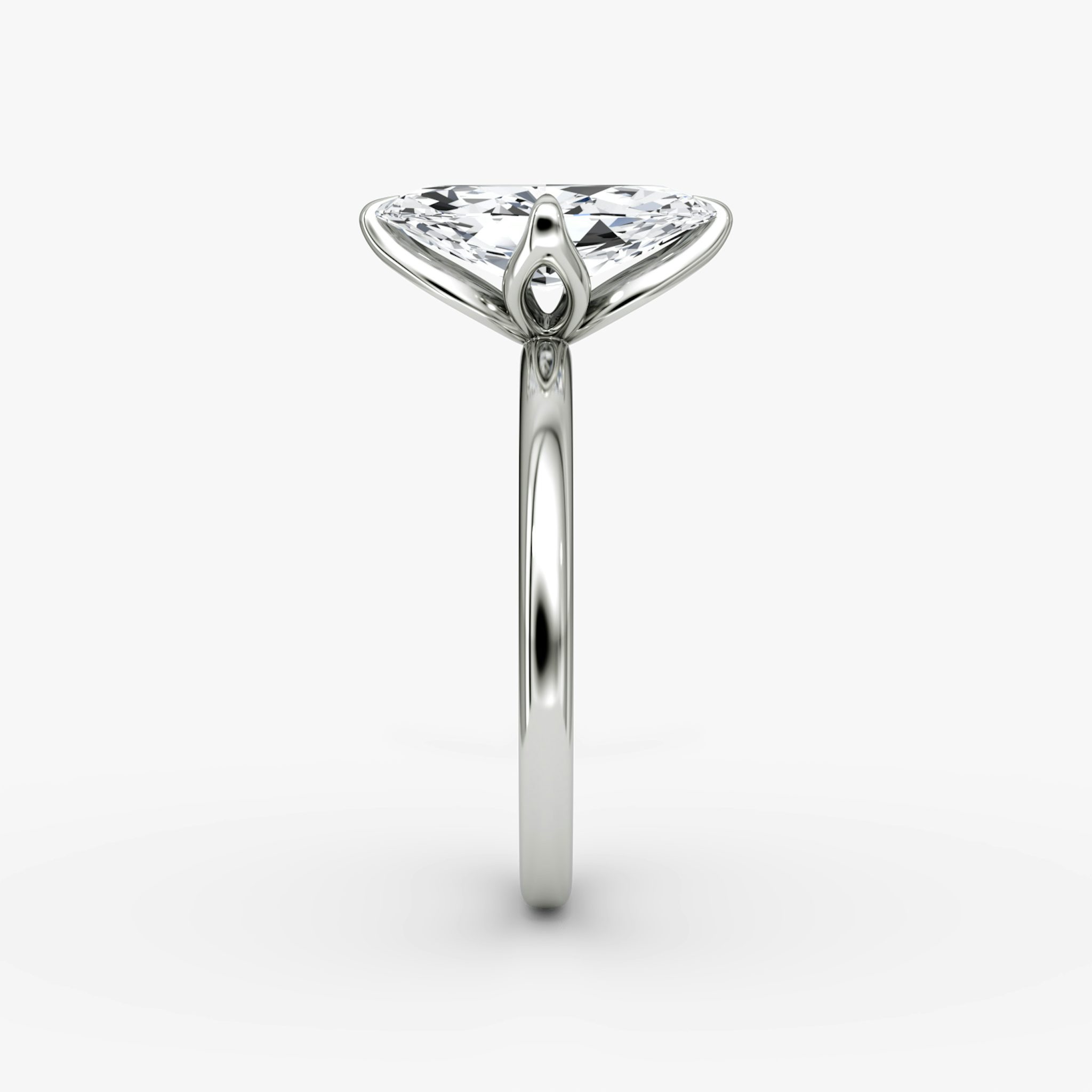 The Classic Petal | Marquise | Platinum | bandAccent: Plain | diamondOrientation: vertical | caratWeight: other