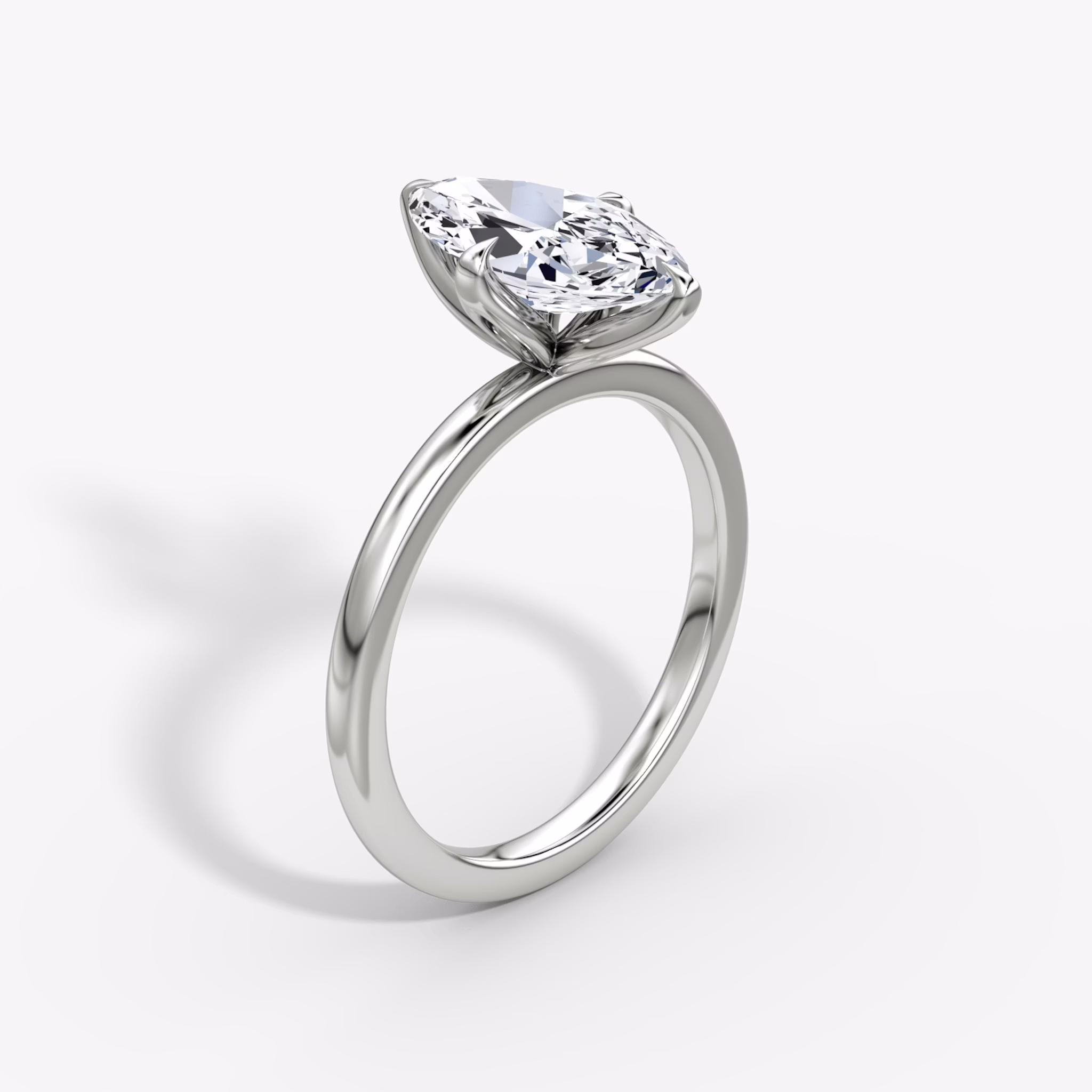 The Classic Petal | Marquise | Platinum | bandAccent: Plain | diamondOrientation: vertical | caratWeight: other