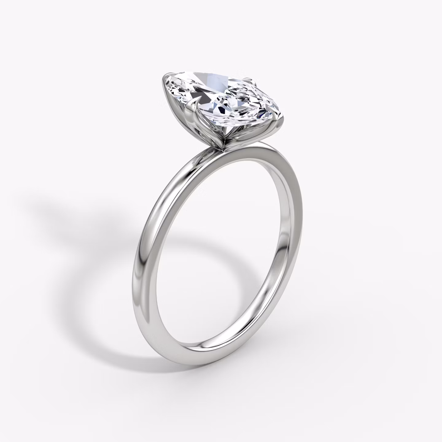 Classic Petal | Marquise | 18k | Weißgold | bandAccent: Ohne Pavé-Besatz | diamondOrientation: vertical | caratWeight: other