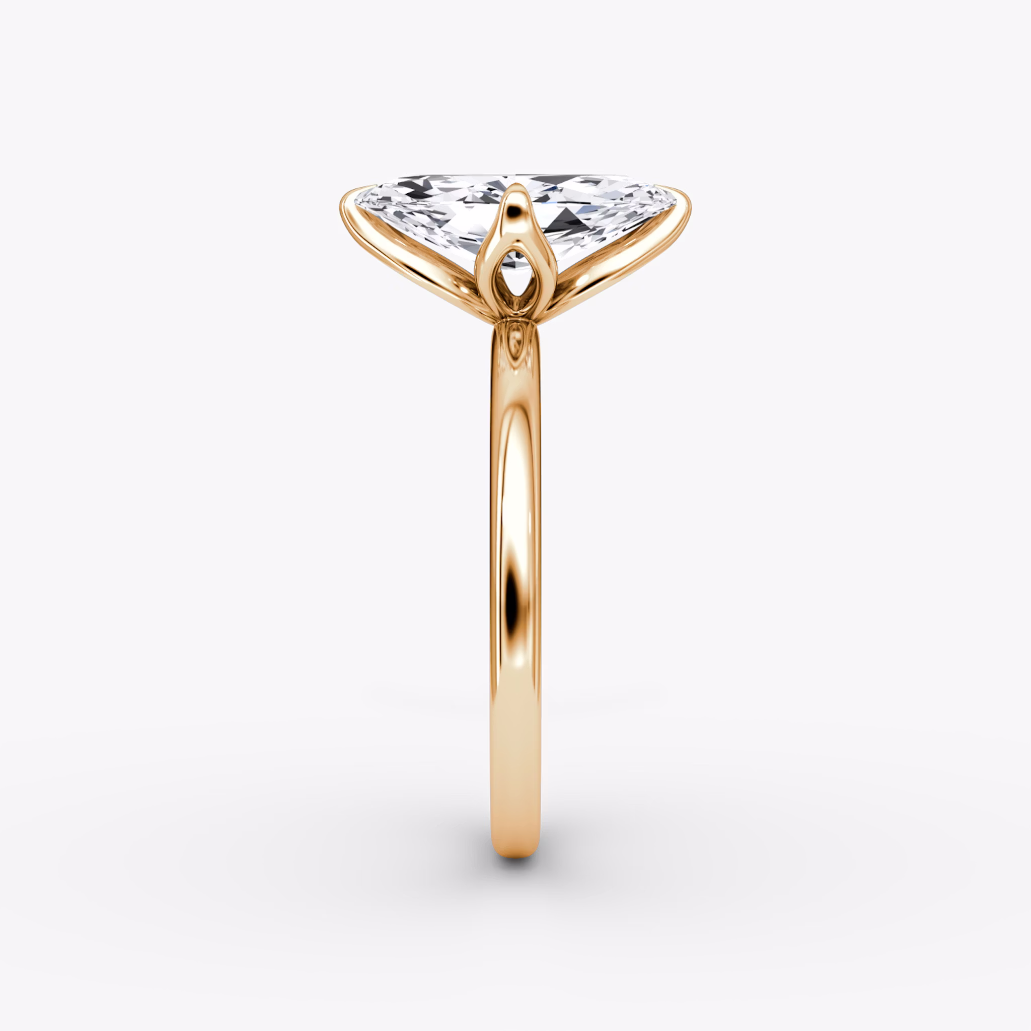 The Classic Petal | Marquise | 14k | Rose Gold | bandAccent: Plain | diamondOrientation: vertical | caratWeight: other