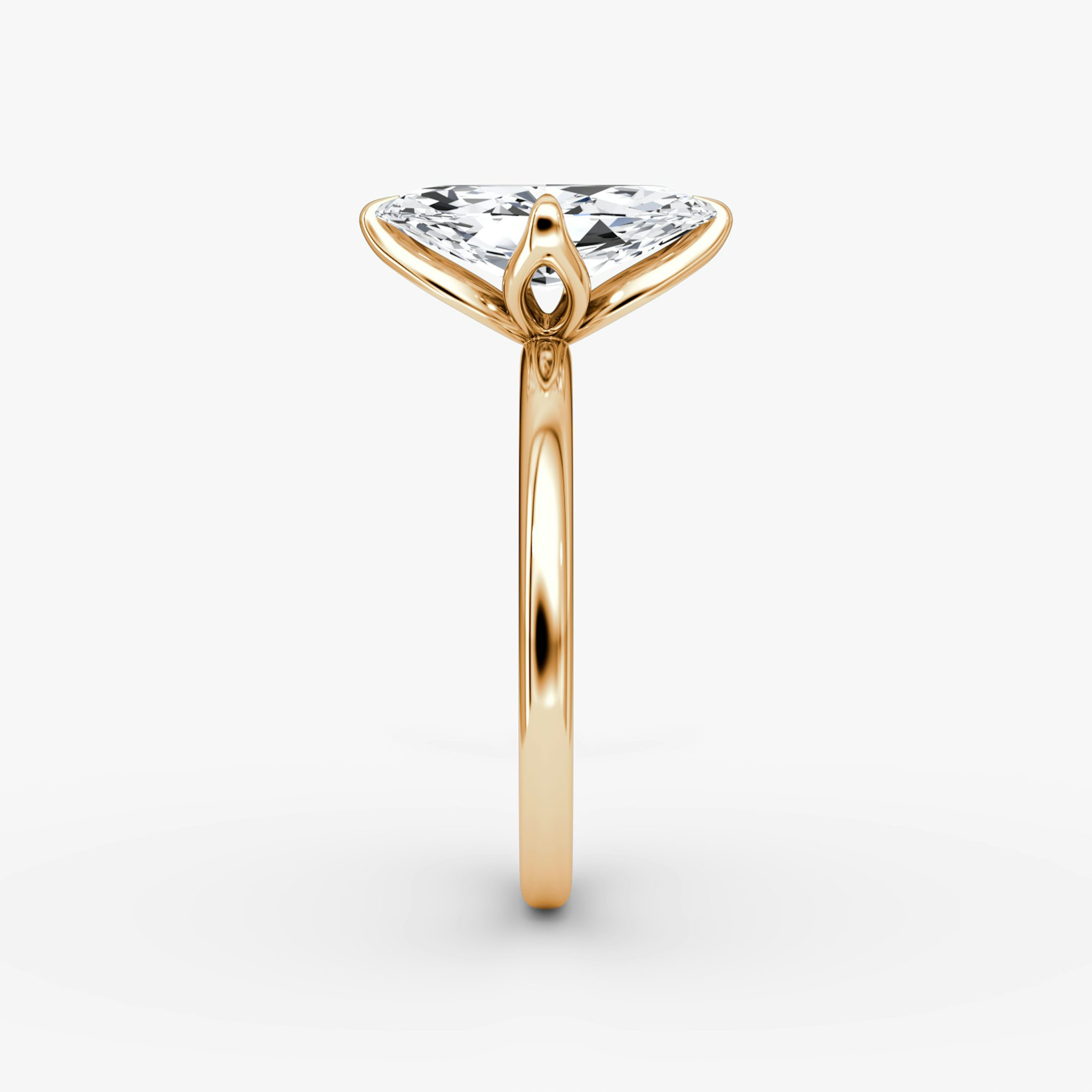 The Classic Petal | Marquise | 14k | Rose Gold | bandAccent: Plain | diamondOrientation: vertical | caratWeight: other