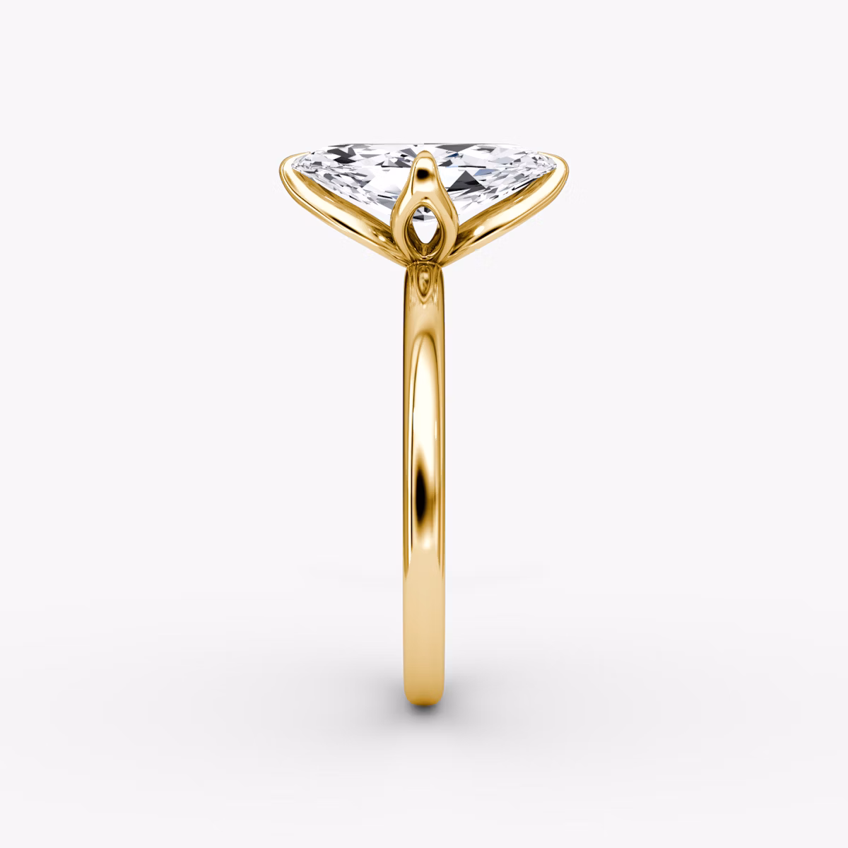 The Classic Petal | Marquise | 18k | Yellow Gold | bandAccent: Plain | diamondOrientation: vertical | caratWeight: other