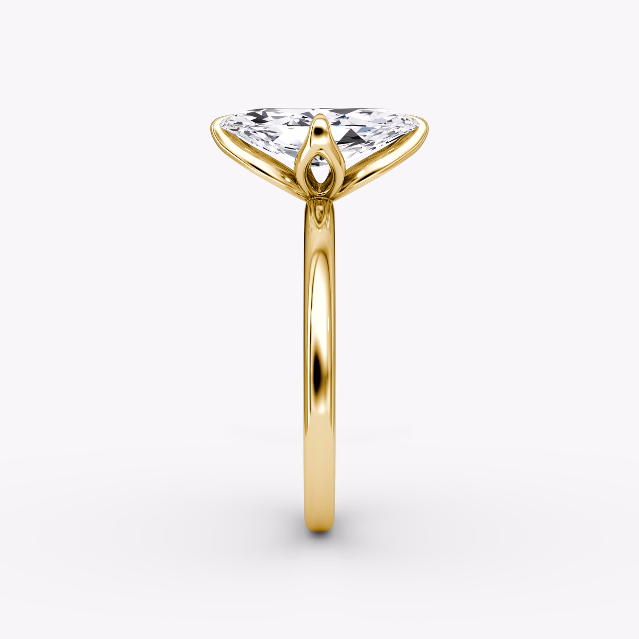 The Classic Petal | Marquise | 18k | Yellow Gold | bandAccent: Plain | diamondOrientation: vertical | caratWeight: other