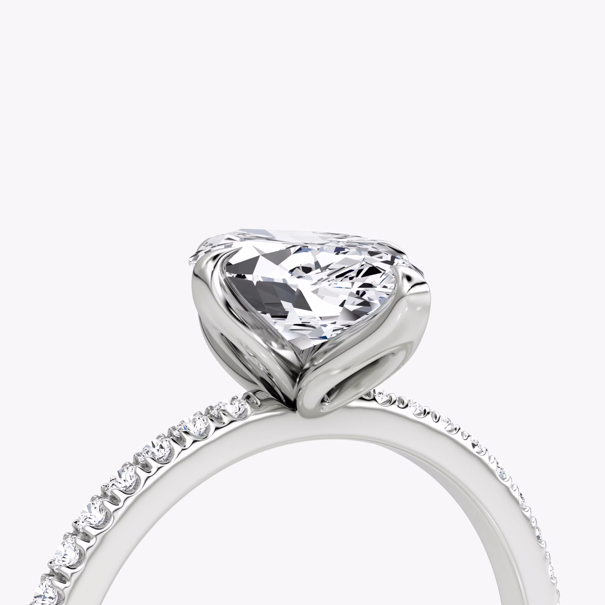 The Classic Petal | Marquise | Platinum | bandAccent: Pavé | diamondOrientation: vertical | caratWeight: other