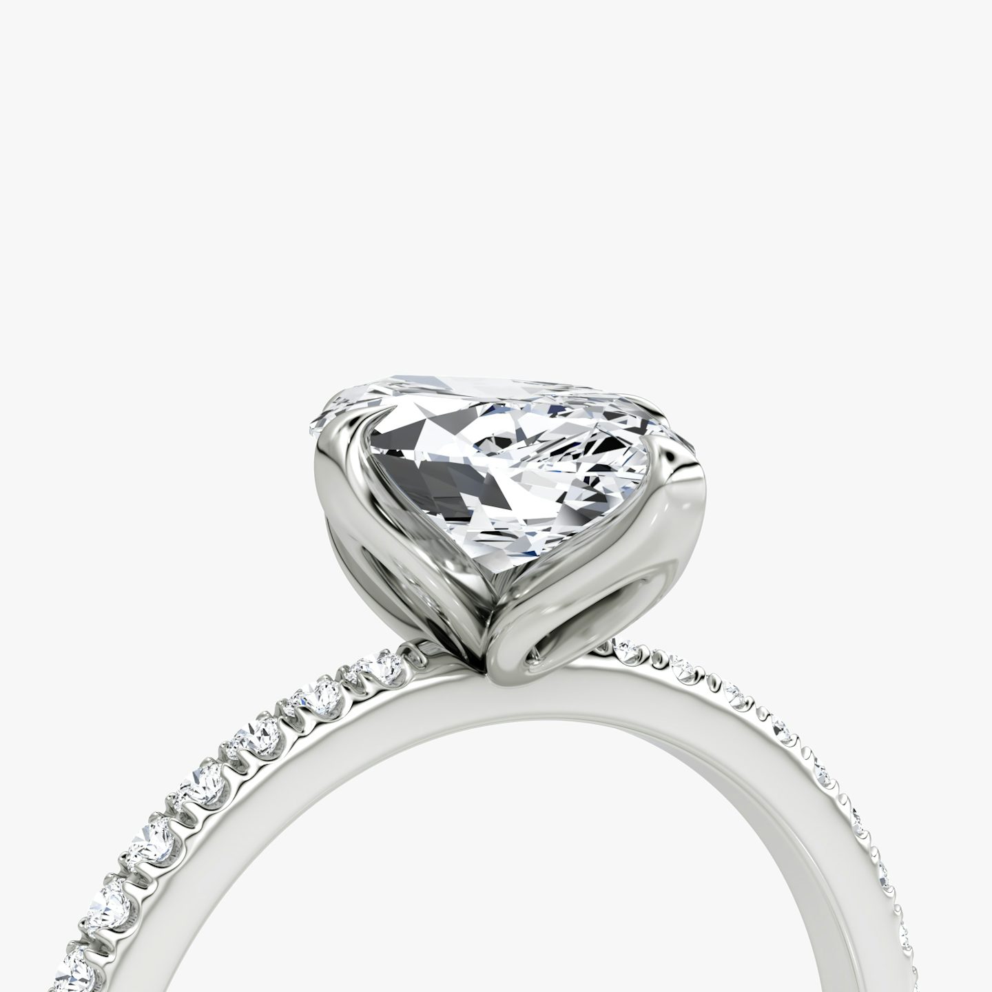 The Classic Petal | Marquise | 18k | White Gold | bandAccent: Pavé | diamondOrientation: vertical | caratWeight: other