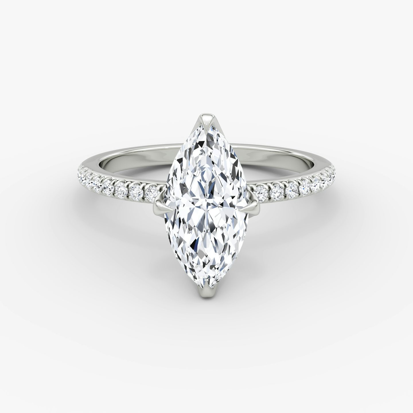 The Classic Petal | Marquise | 18k | White Gold | bandAccent: Pavé | diamondOrientation: vertical | caratWeight: other