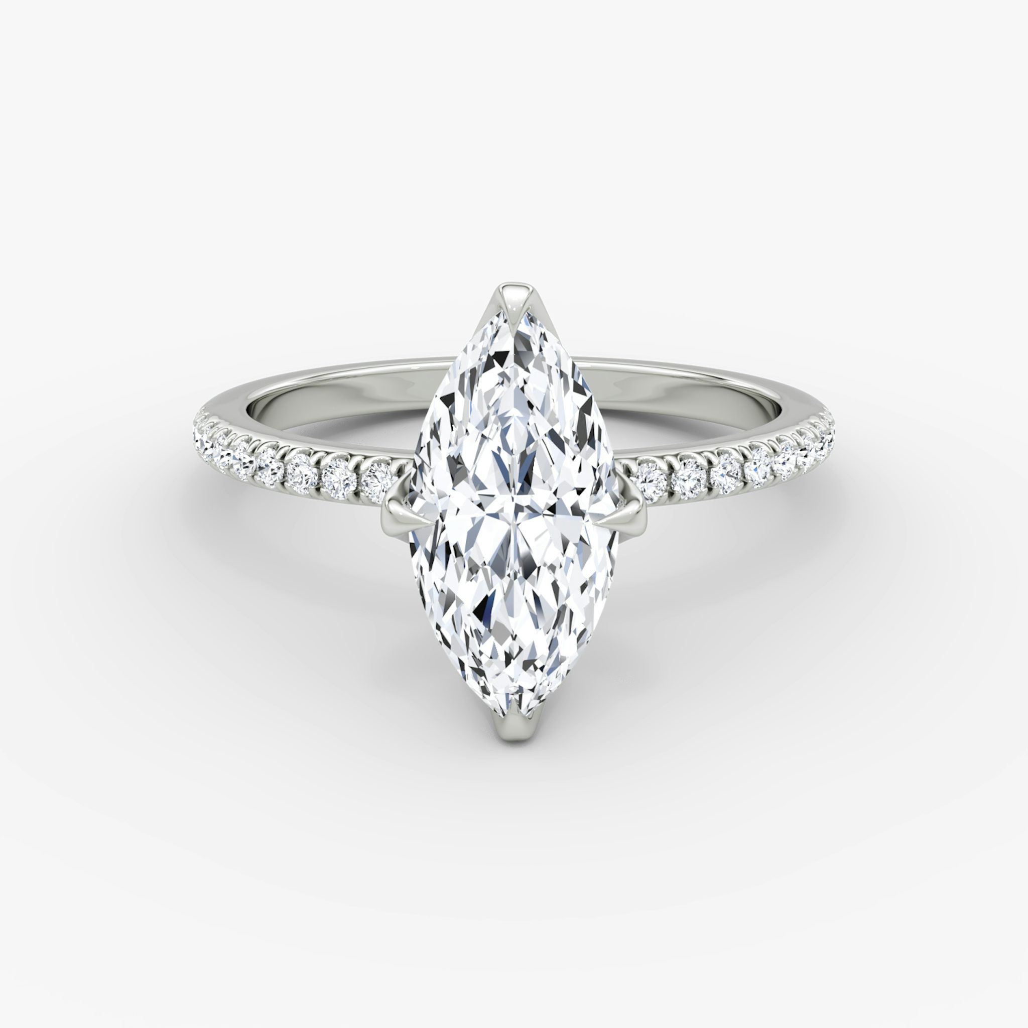 The Classic Petal | Marquise | Platinum | bandAccent: Pavé | diamondOrientation: vertical | caratWeight: other