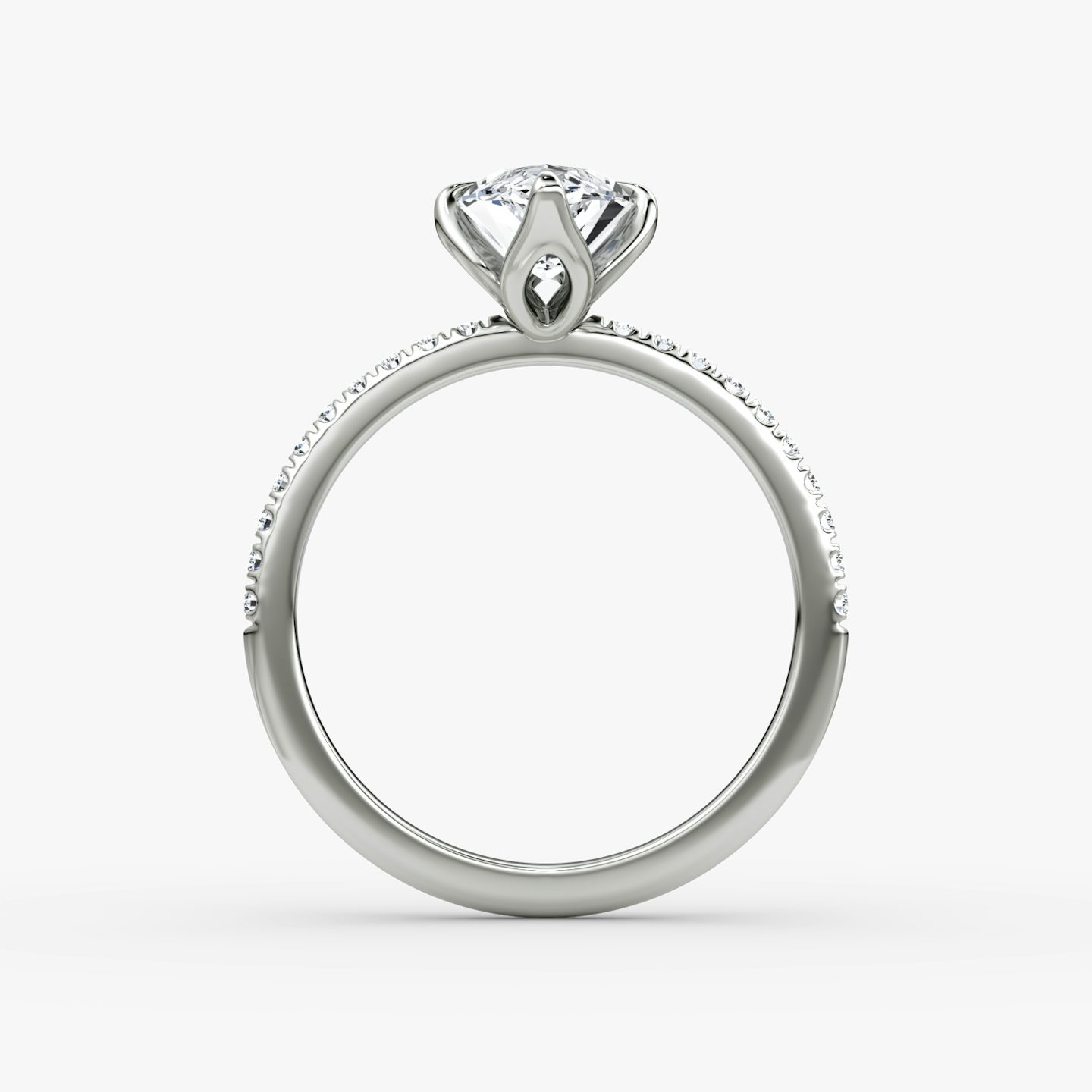 The Classic Petal | Marquise | 18k | White Gold | bandAccent: Pavé | diamondOrientation: vertical | caratWeight: other