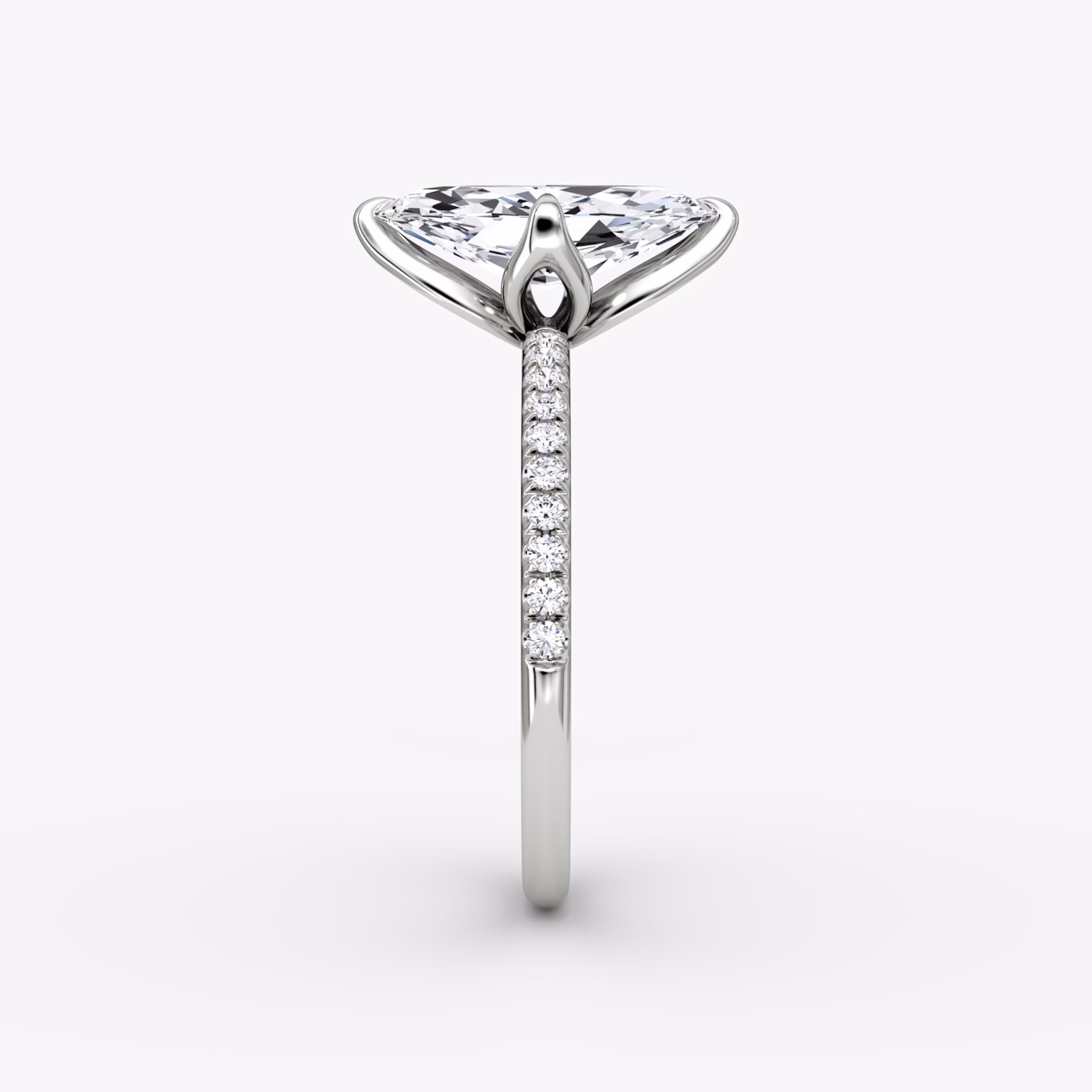 The Classic Petal | Marquise | Platinum | bandAccent: Pavé | diamondOrientation: vertical | caratWeight: other