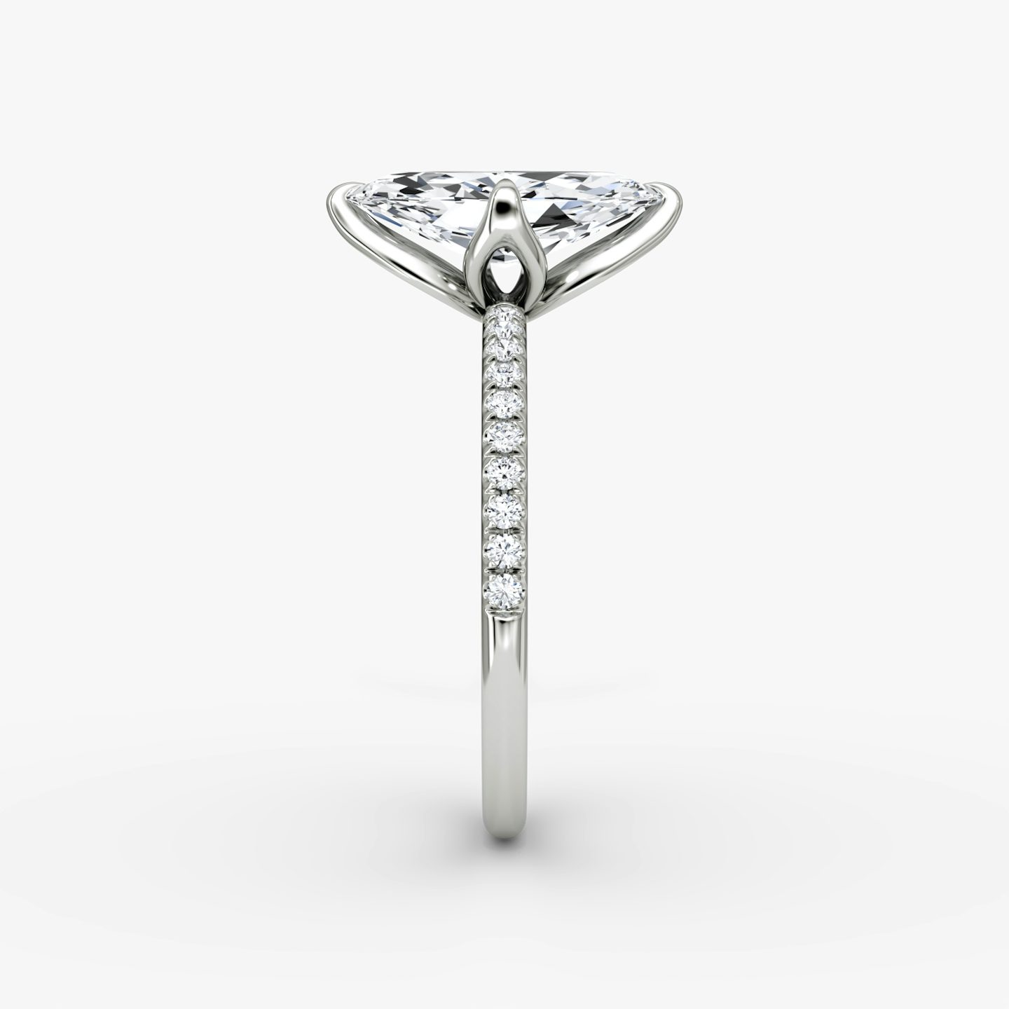 The Classic Petal | Marquise | 18k | White Gold | bandAccent: Pavé | diamondOrientation: vertical | caratWeight: other