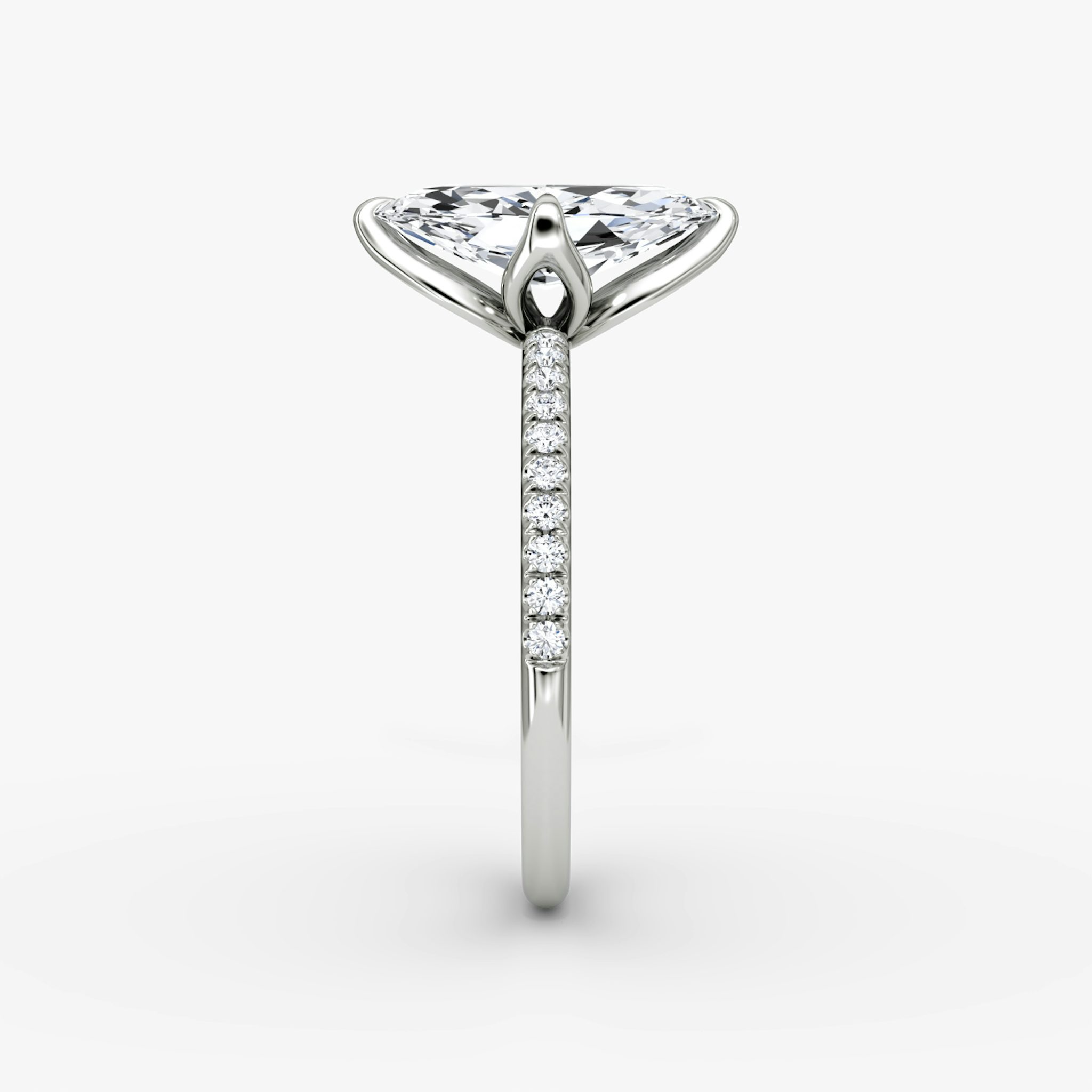 The Classic Petal | Marquise | Platinum | bandAccent: Pavé | diamondOrientation: vertical | caratWeight: other