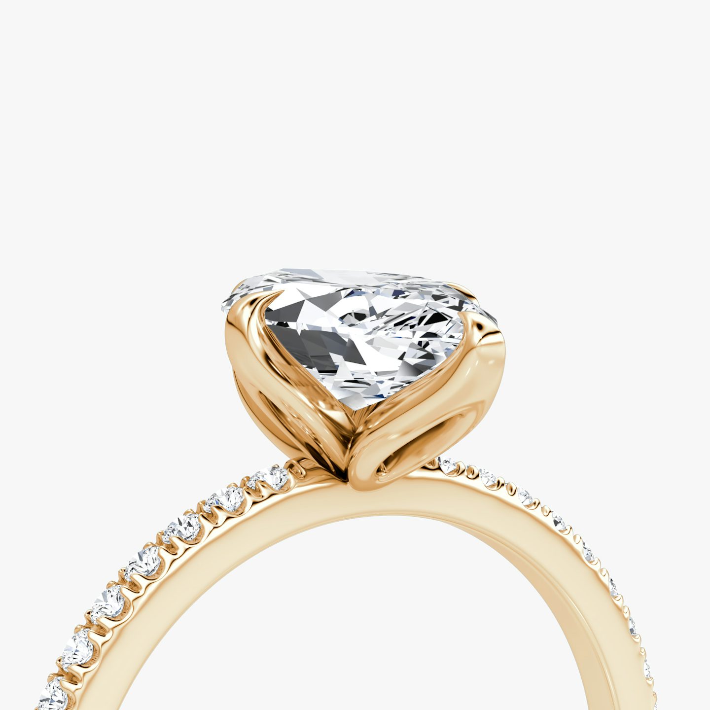 The Classic Petal | Marquise | 14k | Rose Gold | bandAccent: Pavé | diamondOrientation: vertical | caratWeight: other