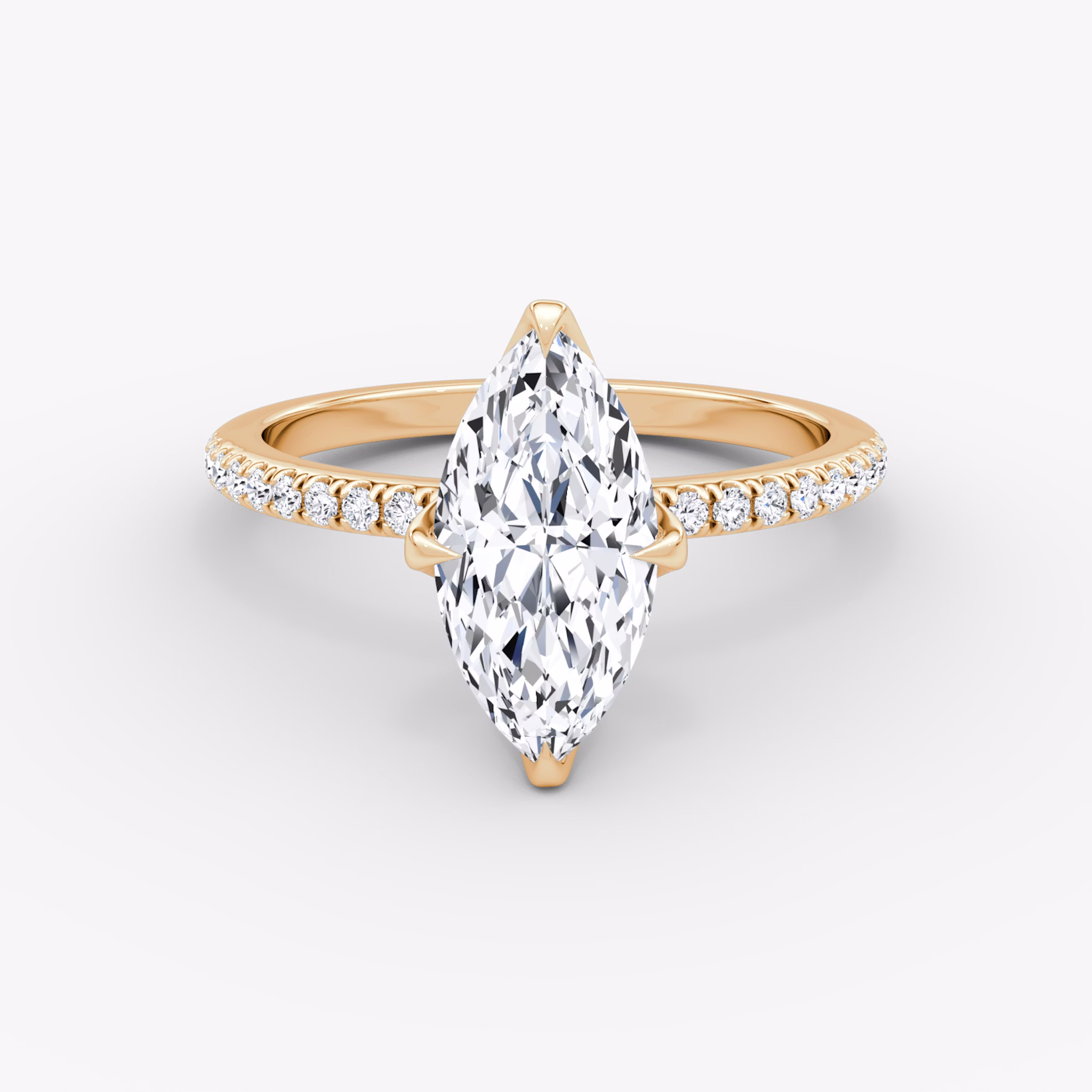 The Classic Petal | Marquise | 14k | Rose Gold | bandAccent: Pavé | diamondOrientation: vertical | caratWeight: other