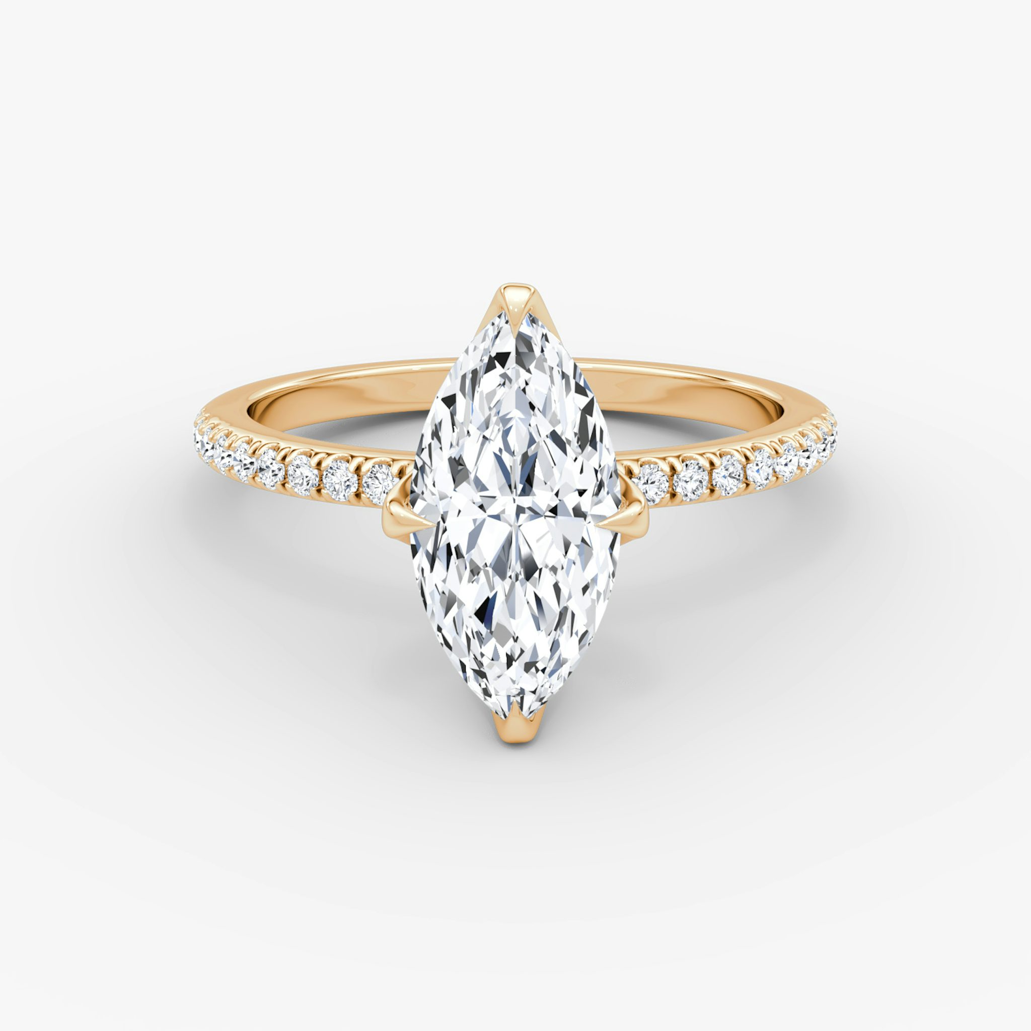 The Classic Petal | Marquise | 14k | Rose Gold | bandAccent: Pavé | diamondOrientation: vertical | caratWeight: other