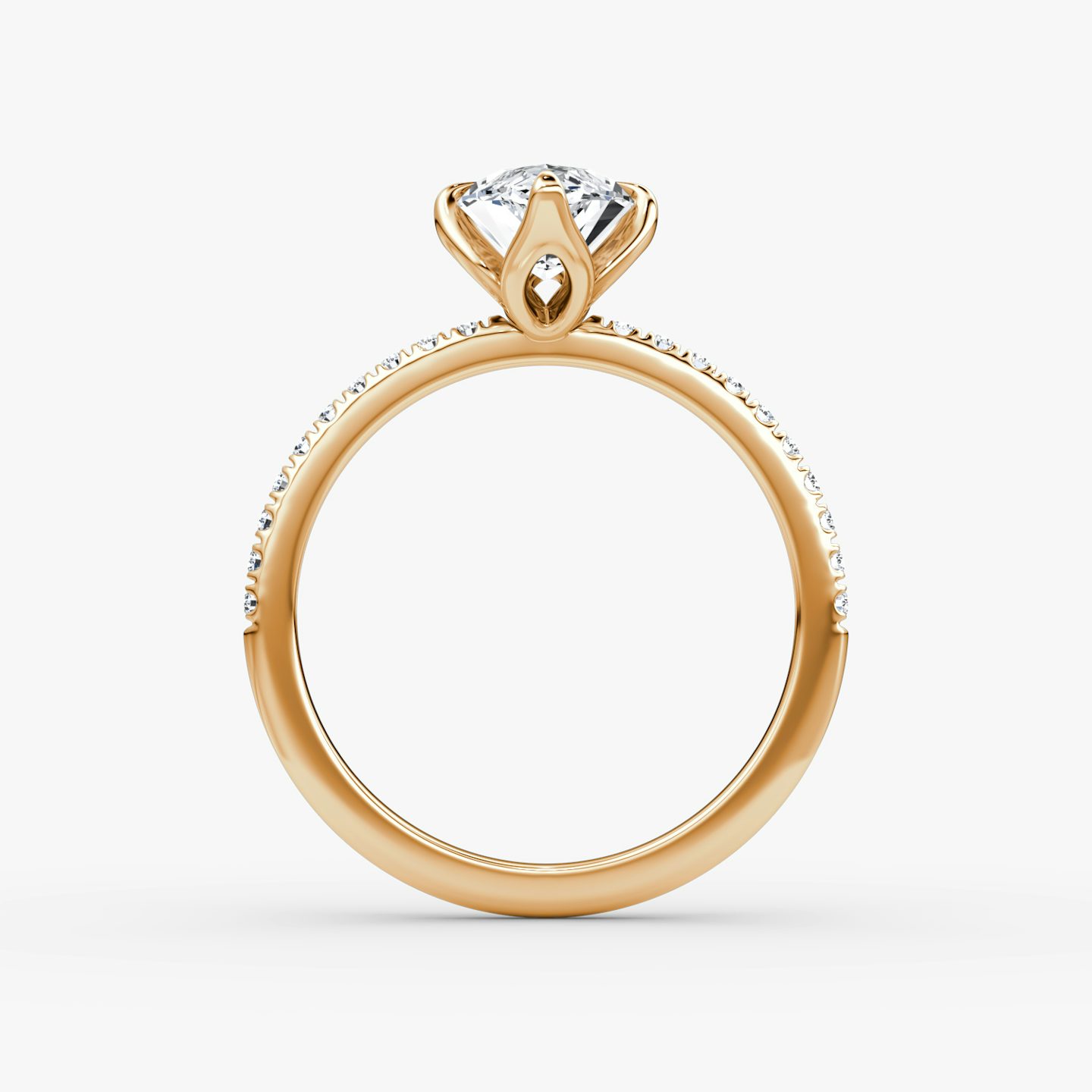 The Classic Petal | Marquise | 14k | Rose Gold | bandAccent: Pavé | diamondOrientation: vertical | caratWeight: other