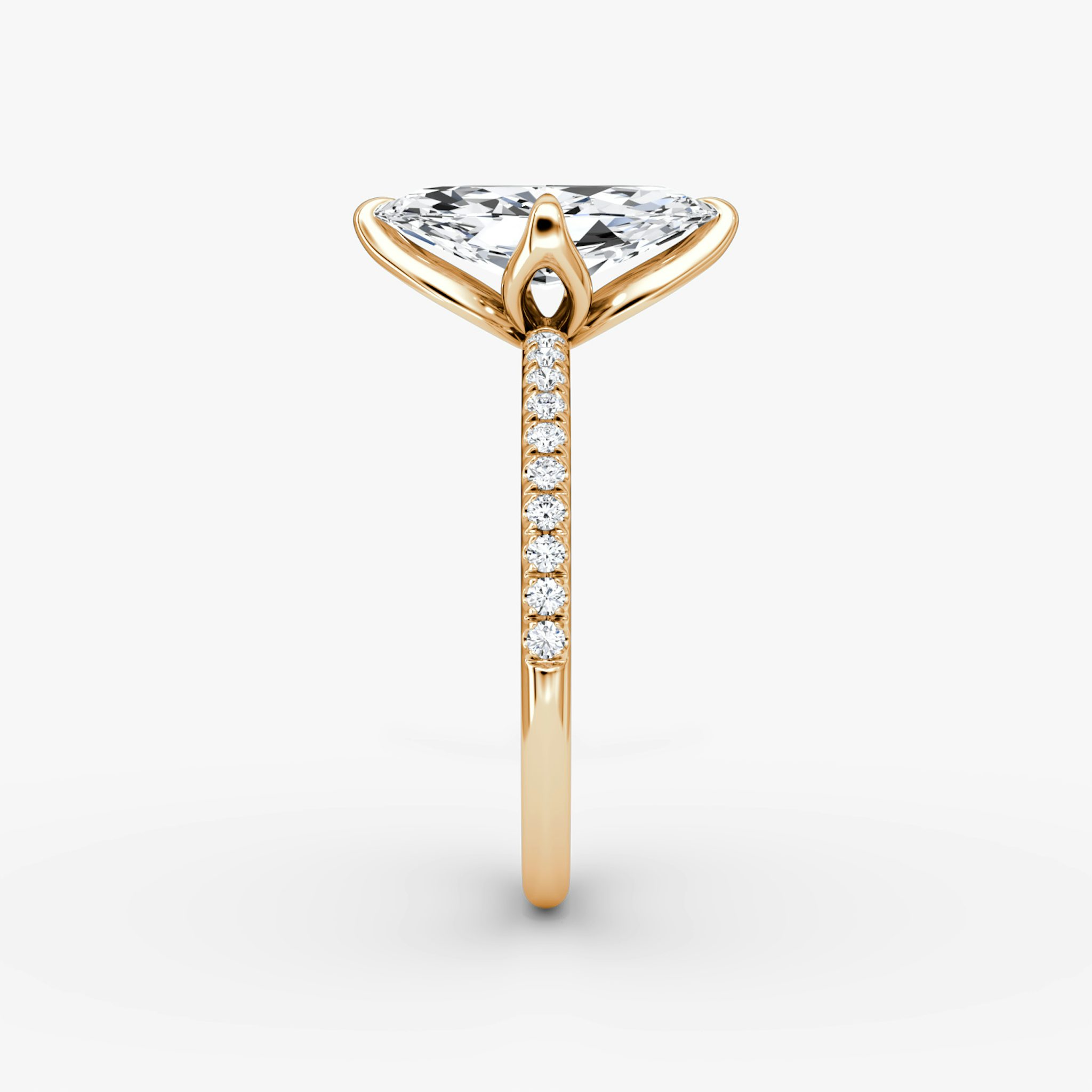 The Classic Petal | Marquise | 14k | Rose Gold | bandAccent: Pavé | diamondOrientation: vertical | caratWeight: other