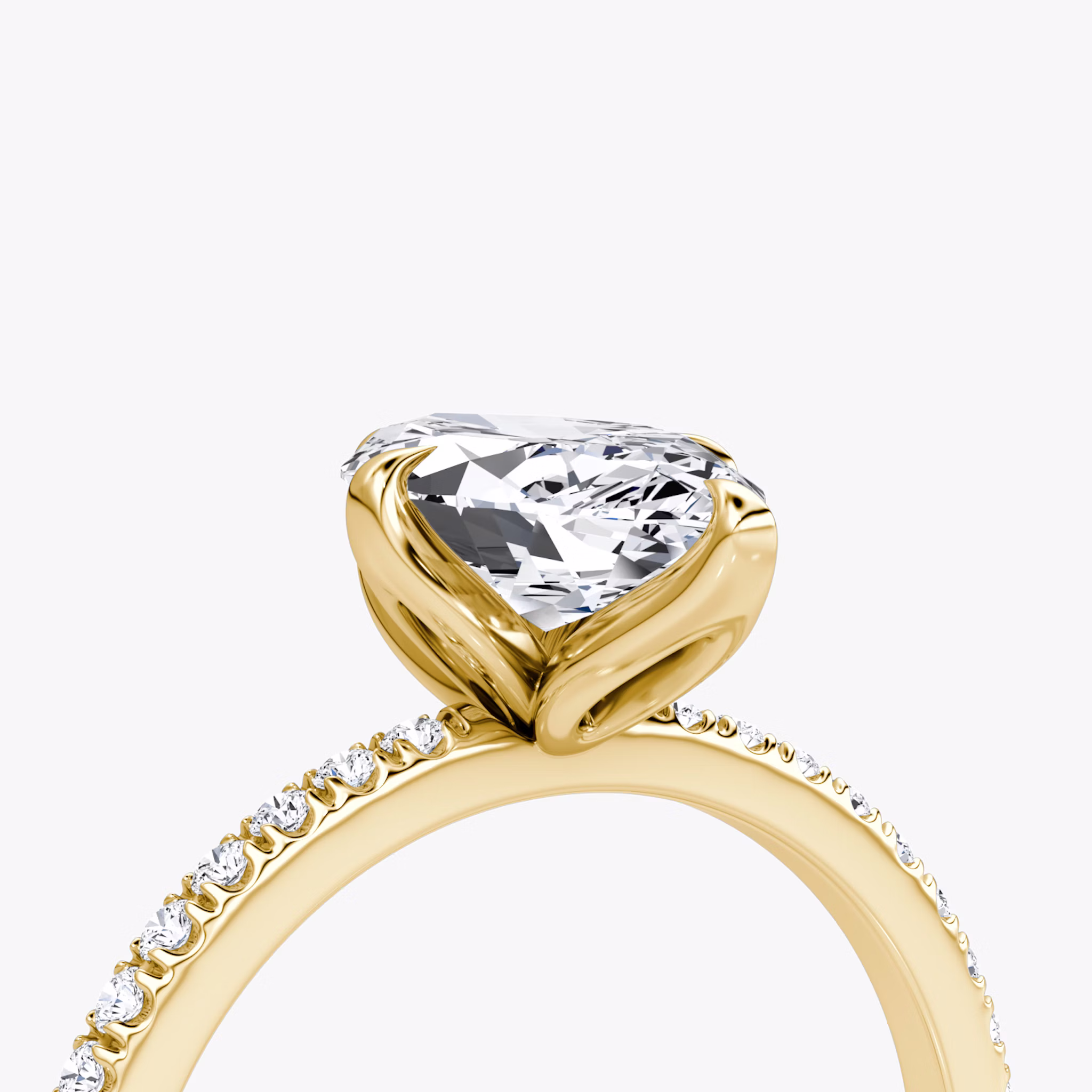 The Classic Petal | Marquise | 18k | Yellow Gold | bandAccent: Pavé | diamondOrientation: vertical | caratWeight: other