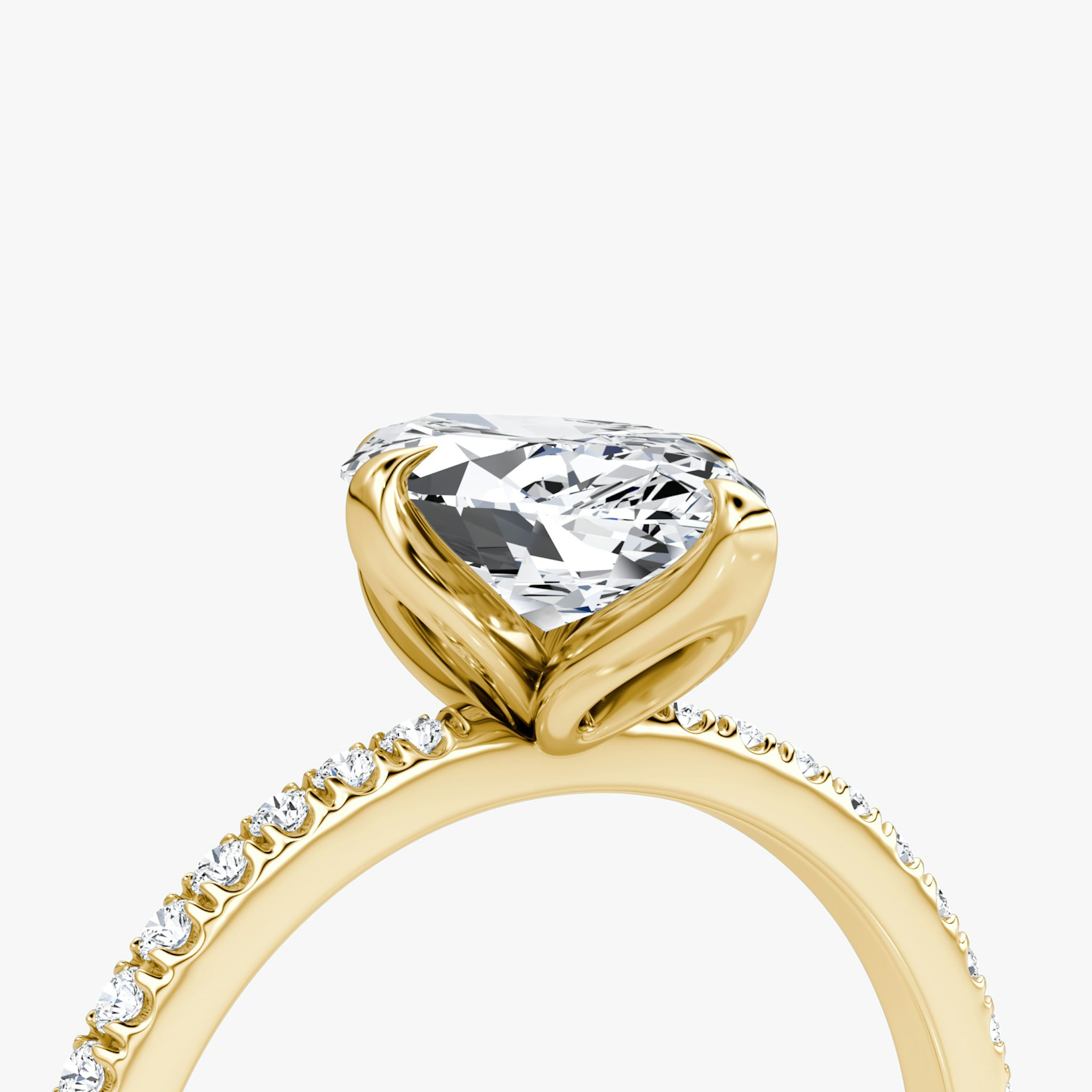 The Classic Petal | Marquise | 18k | Yellow Gold | bandAccent: Pavé | diamondOrientation: vertical | caratWeight: other