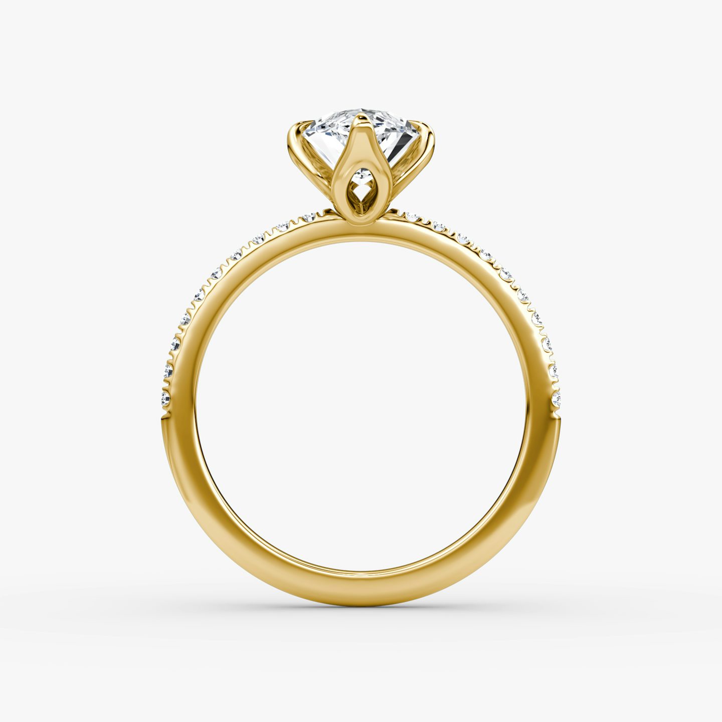 The Classic Petal | Marquise | 18k | Yellow Gold | bandAccent: Pavé | diamondOrientation: vertical | caratWeight: other