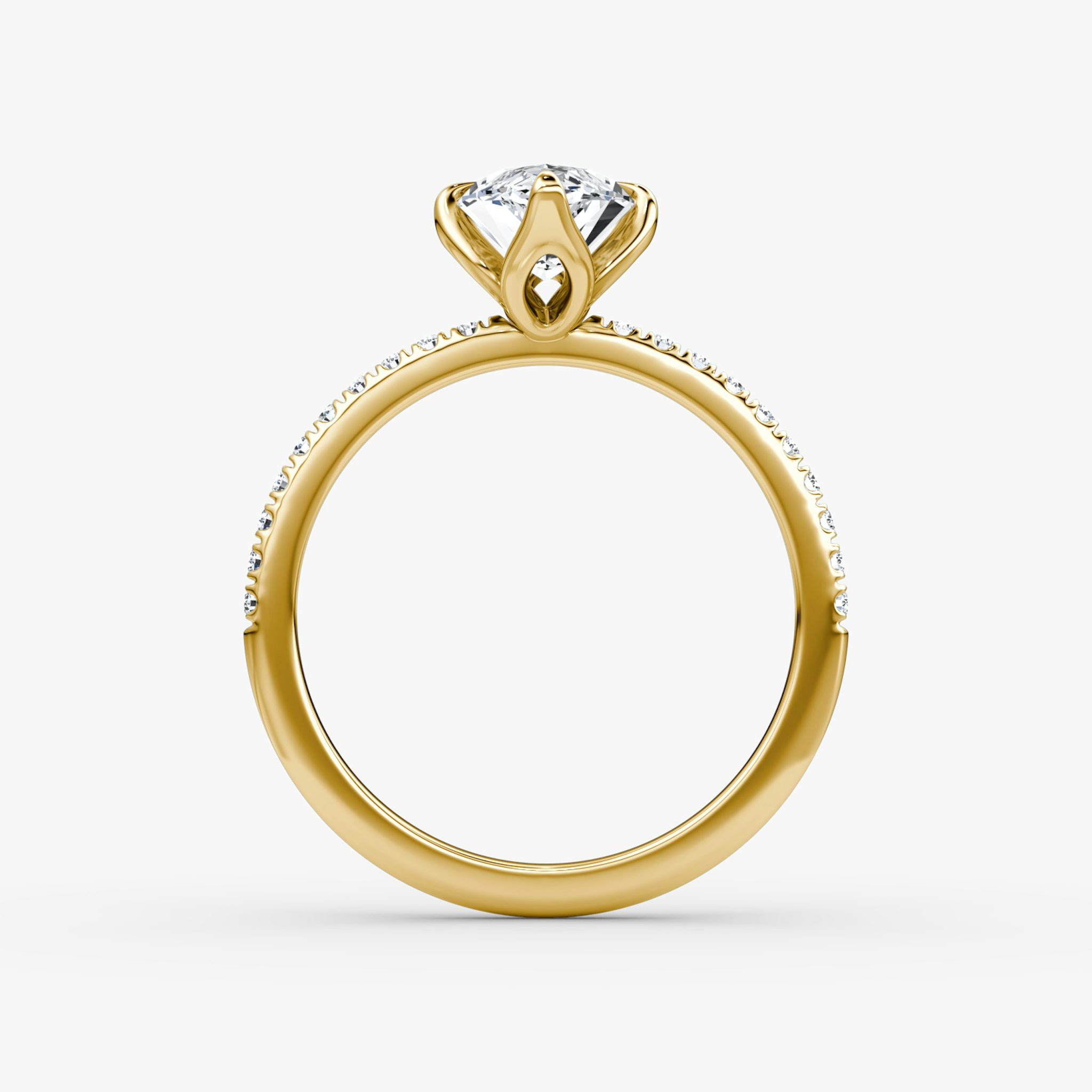 The Classic Petal | Marquise | 18k | Yellow Gold | bandAccent: Pavé | diamondOrientation: vertical | caratWeight: other