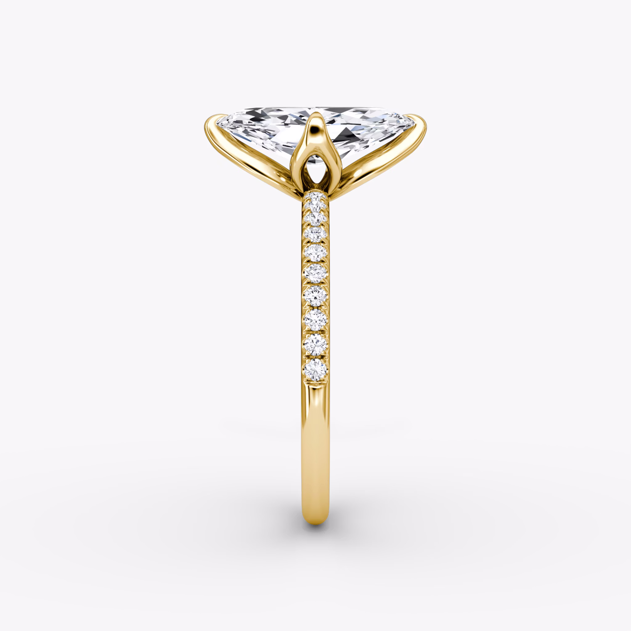 The Classic Petal | Marquise | 18k | Yellow Gold | bandAccent: Pavé | diamondOrientation: vertical | caratWeight: other