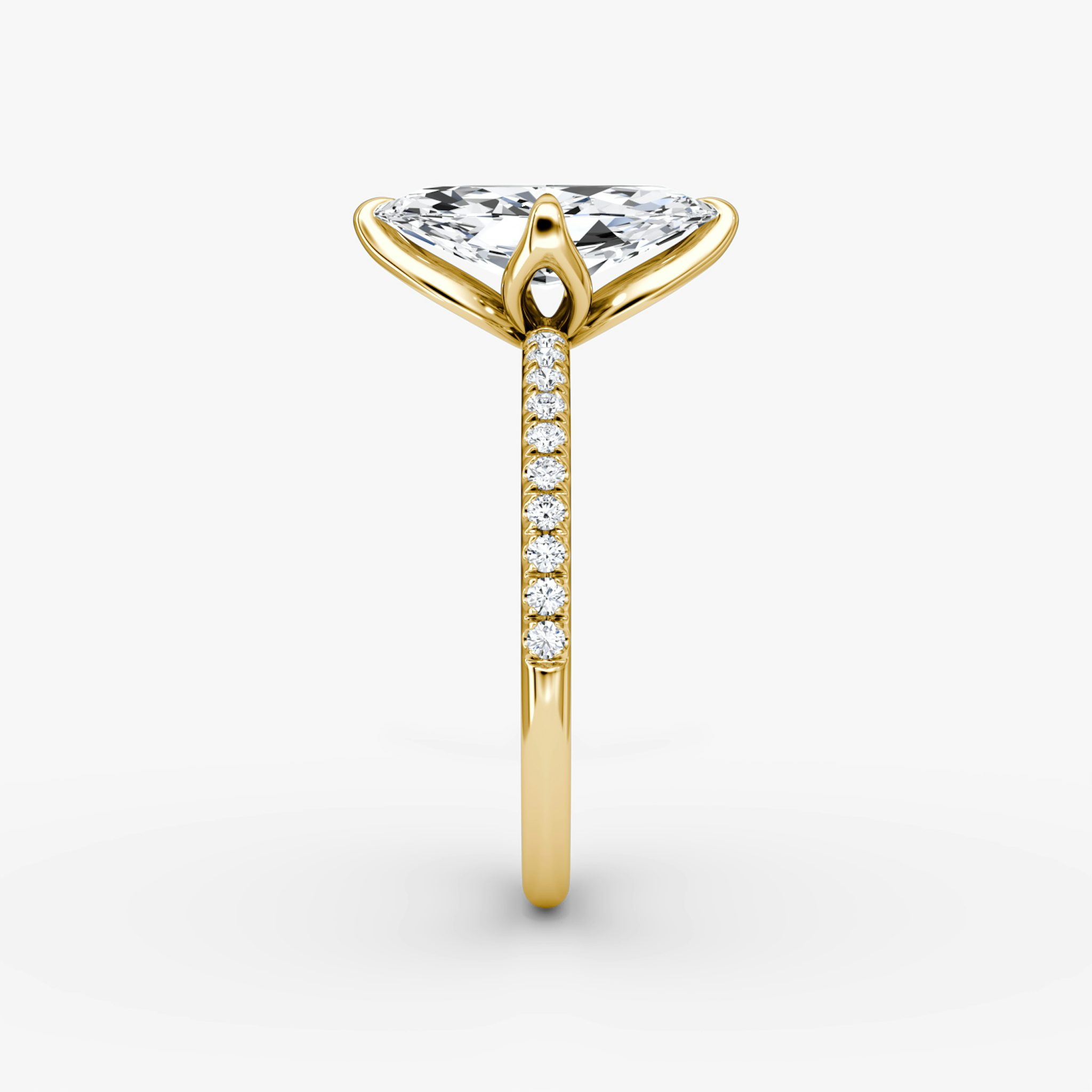 The Classic Petal | Marquise | 18k | Yellow Gold | bandAccent: Pavé | diamondOrientation: vertical | caratWeight: other