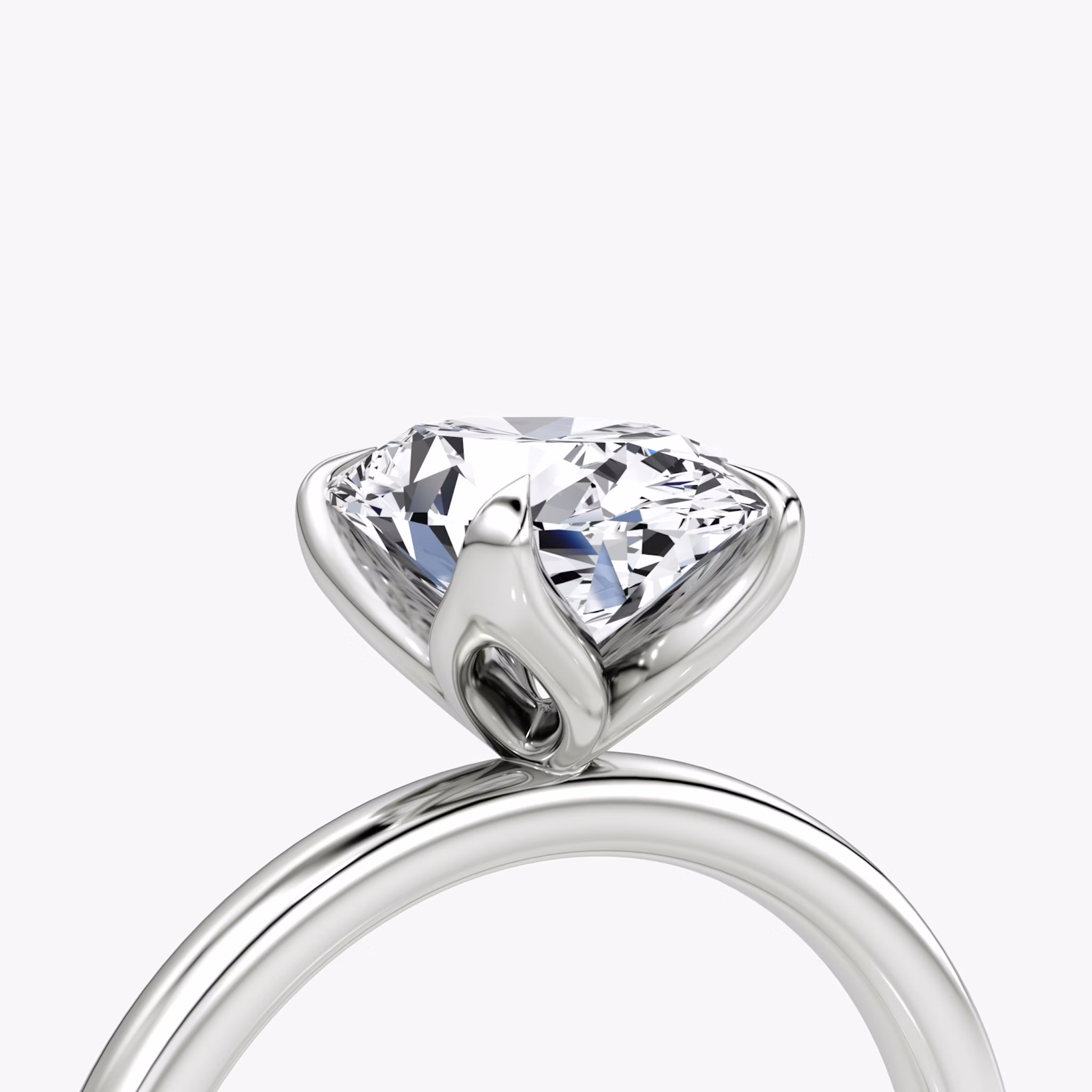 The Classic Petal | Oval | Platinum | bandAccent: Plain | diamondOrientation: vertical | caratWeight: other