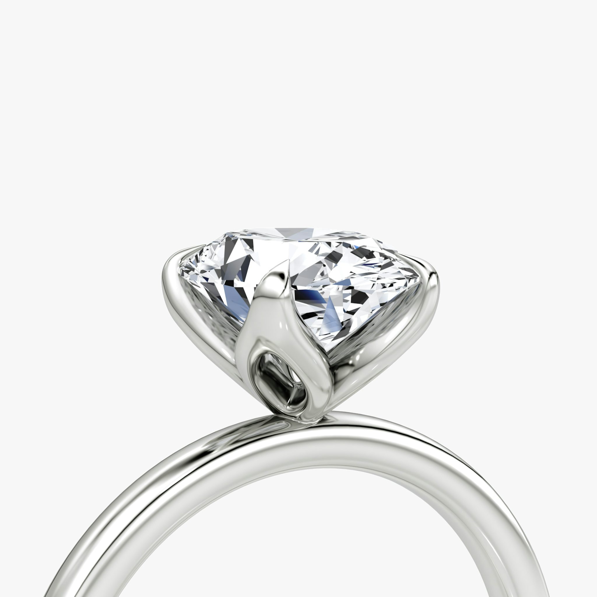 The Classic Petal | Oval | Platinum | bandAccent: Plain | diamondOrientation: vertical | caratWeight: other