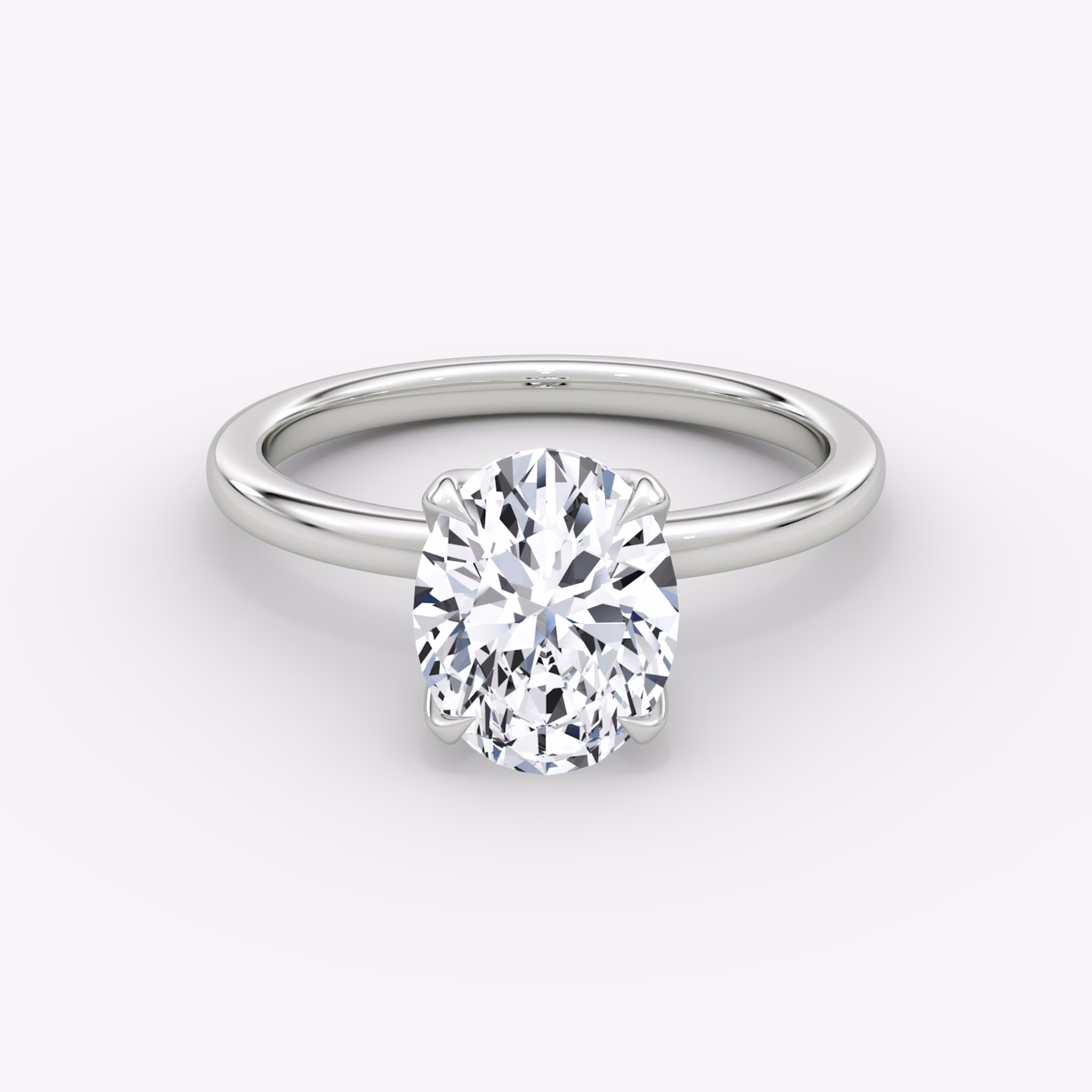 The Classic Petal | Oval | Platinum | bandAccent: Plain | diamondOrientation: vertical | caratWeight: other
