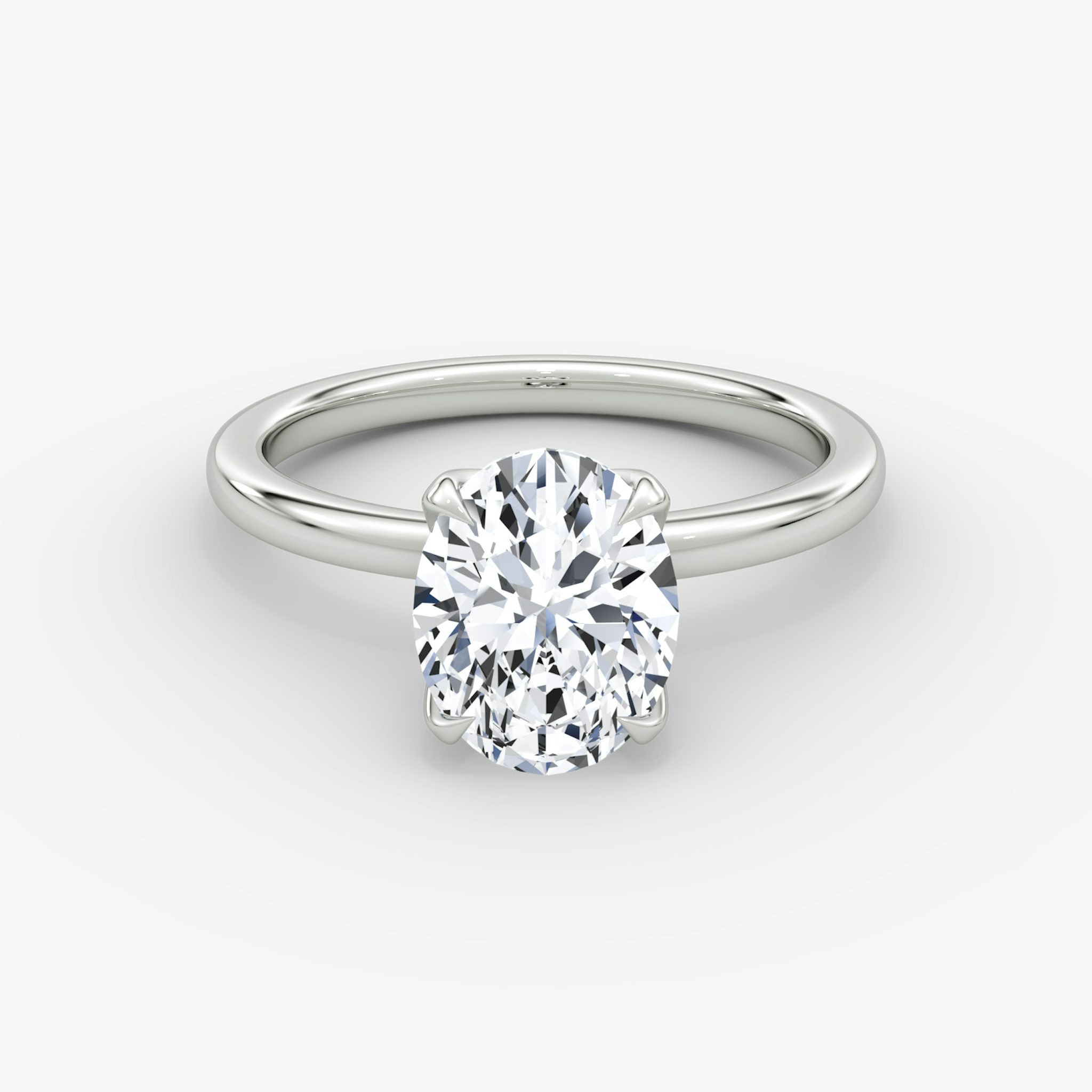 The Classic Petal | Oval | Platinum | bandAccent: Plain | diamondOrientation: vertical | caratWeight: other