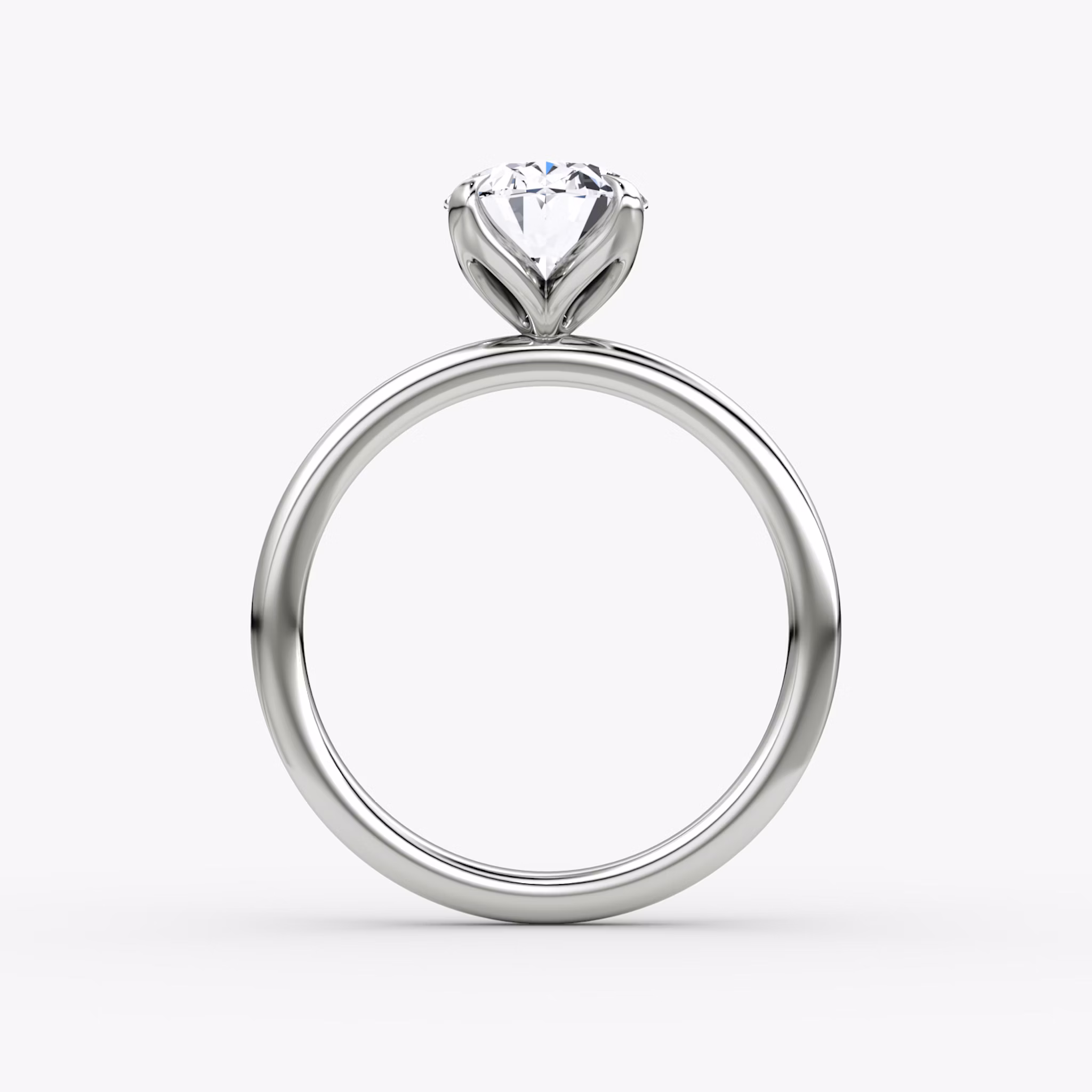 The Classic Petal | Oval | Platinum | bandAccent: Plain | diamondOrientation: vertical | caratWeight: other
