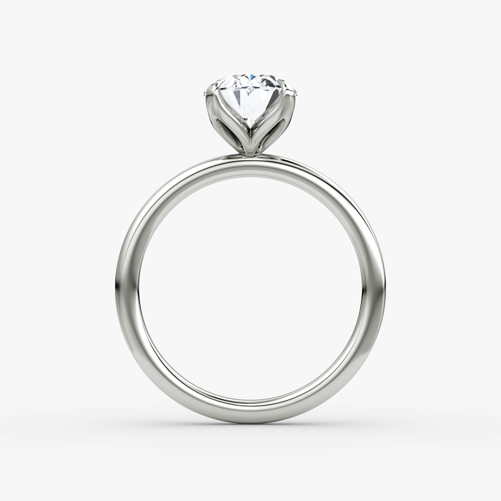 The Classic Petal | Oval | Platinum | bandAccent: Plain | diamondOrientation: vertical | caratWeight: other