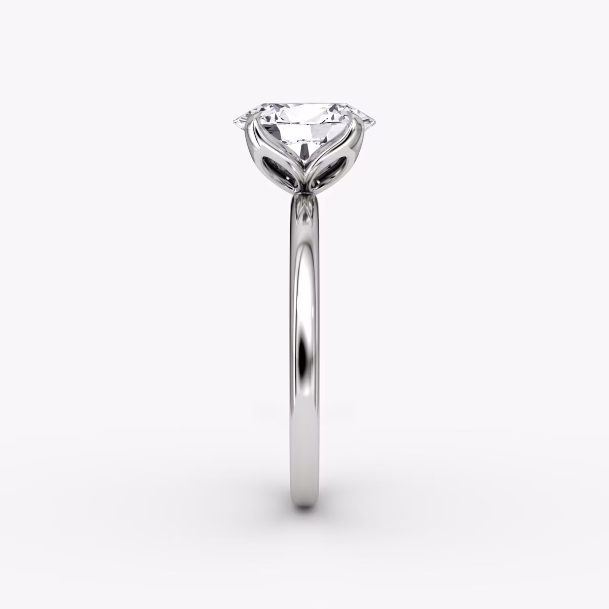 Classic Petal | Oval | Platin | bandAccent: Ohne Pavé-Besatz | diamondOrientation: vertical | caratWeight: other