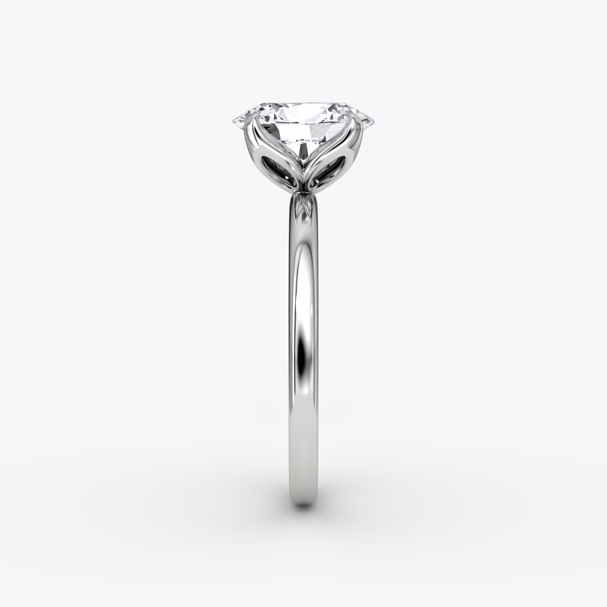 The Classic Petal | Oval | Platinum | bandAccent: Plain | diamondOrientation: vertical | caratWeight: other
