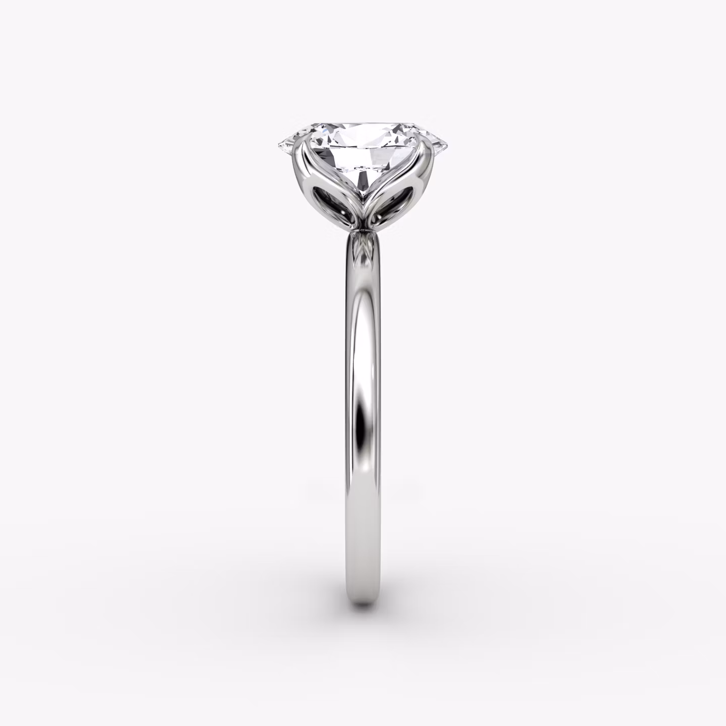 The Classic Petal | Oval | Platinum | bandAccent: Plain | diamondOrientation: vertical | caratWeight: other